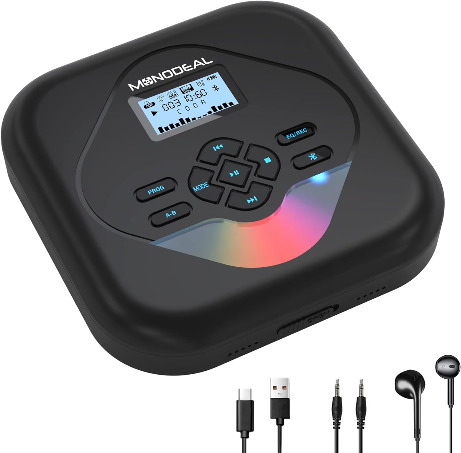 MONODEAL CD Bluetooth обладнаний ASP захистом від переривання звуку 5-смуговим еквалайзером програмою 32 ГБ TF-картою навушниками ідеальний для мови музики та фетального компактний зручний для програвача,
MONODEAL CD Bluetooth обладнаний ASP захистом від переривання звуку 5-смуговим еквалайзером програмою 32 ГБ TF-картою навушниками ідеальний для мови музики та фетального компактний зручний для програвача,