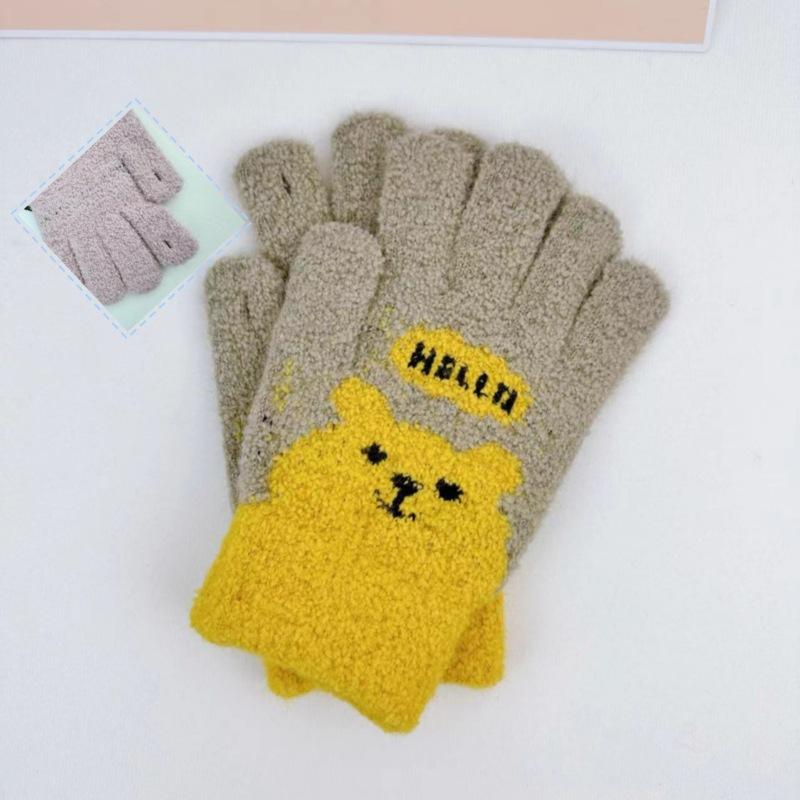 Корейские мультяшные перчатки для женщин на осень и зиму, теплые и толстые вязаные перчатки, устойчивые к холоду жёлтый
Корейские мультяшные перчатки для женщин на осень и зиму, теплые и толстые вязаные перчатки, устойчивые к холоду жёлтый