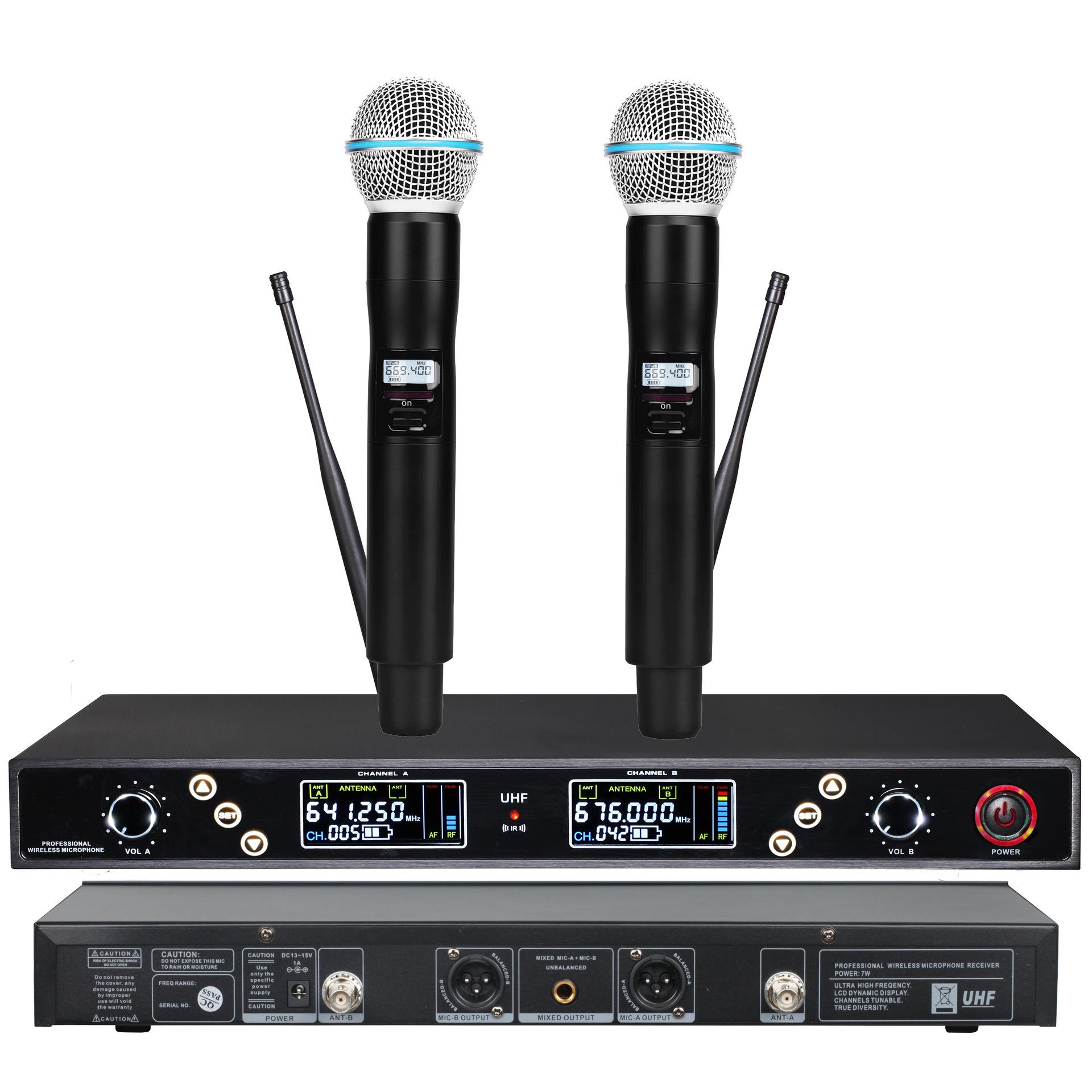 KTV Infrared Frequency Hopping Wireless Dual Microphone Set - Handheld, Lapel, Headset for Stage and Conference
KTV Infrared Frequency Hopping Wireless Dual Microphone Set - Handheld, Lapel, Headset for Stage and Conference