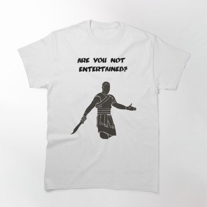 Cotton teeshirt man fashion t shirts Movies Gladiator are you not entertained light Printed T Shirt sleeve casual tops S
Cotton teeshirt man fashion t shirts Movies Gladiator are you not entertained light Printed T Shirt sleeve casual tops S