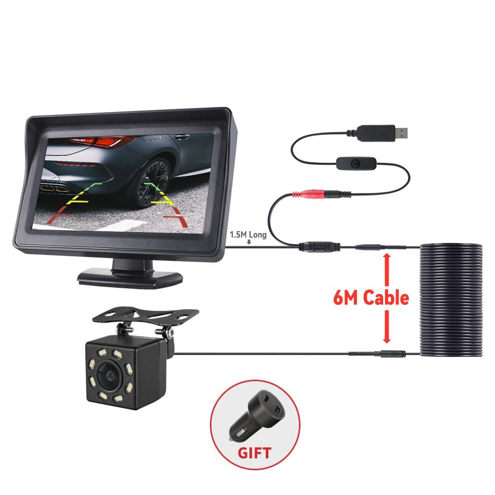 Car Rear View Camera with Monitor 4.3 Inch for Vehicle Parking LED HD Reversing Camera LCD Screen USB Easy Installation 430B-UCCL-8LED-6M
Car Rear View Camera with Monitor 4.3 Inch for Vehicle Parking LED HD Reversing Camera LCD Screen USB Easy Installation 430B-UCCL-8LED-6M