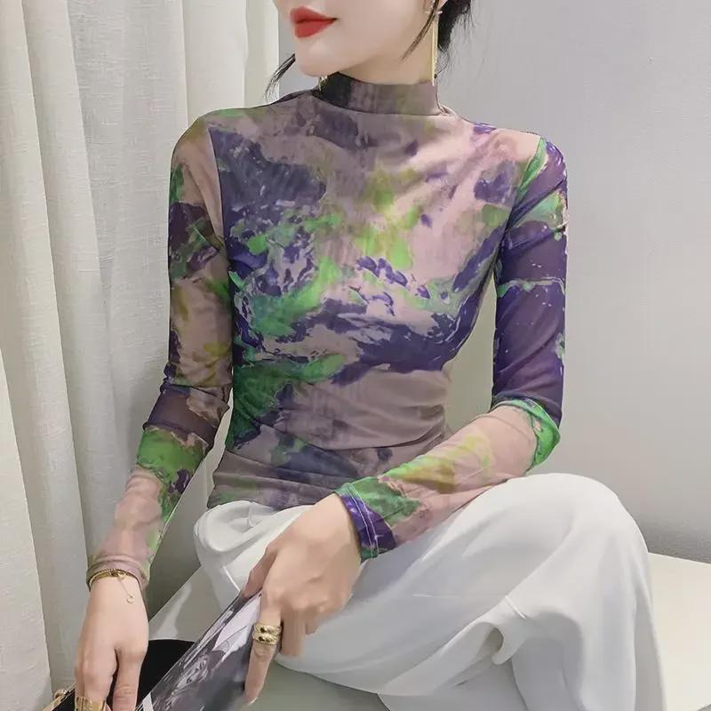 European Style Women s High-Neck Floral Mesh T-Shirt - 2023 Autumn/Winter Collection Extra Large
European Style Women s High-Neck Floral Mesh T-Shirt - 2023 Autumn/Winter Collection Extra Large