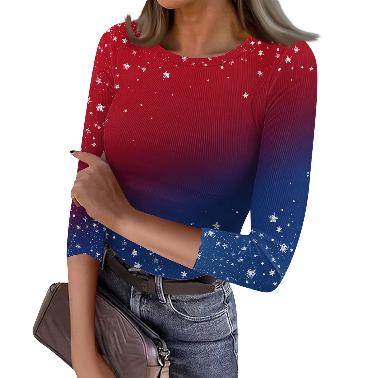 Women s Casual Fashion Round Neck Independence Day Print Three-Quarter Sleeve Ribbed Top XL червоний
Women s Casual Fashion Round Neck Independence Day Print Three-Quarter Sleeve Ribbed Top XL червоний