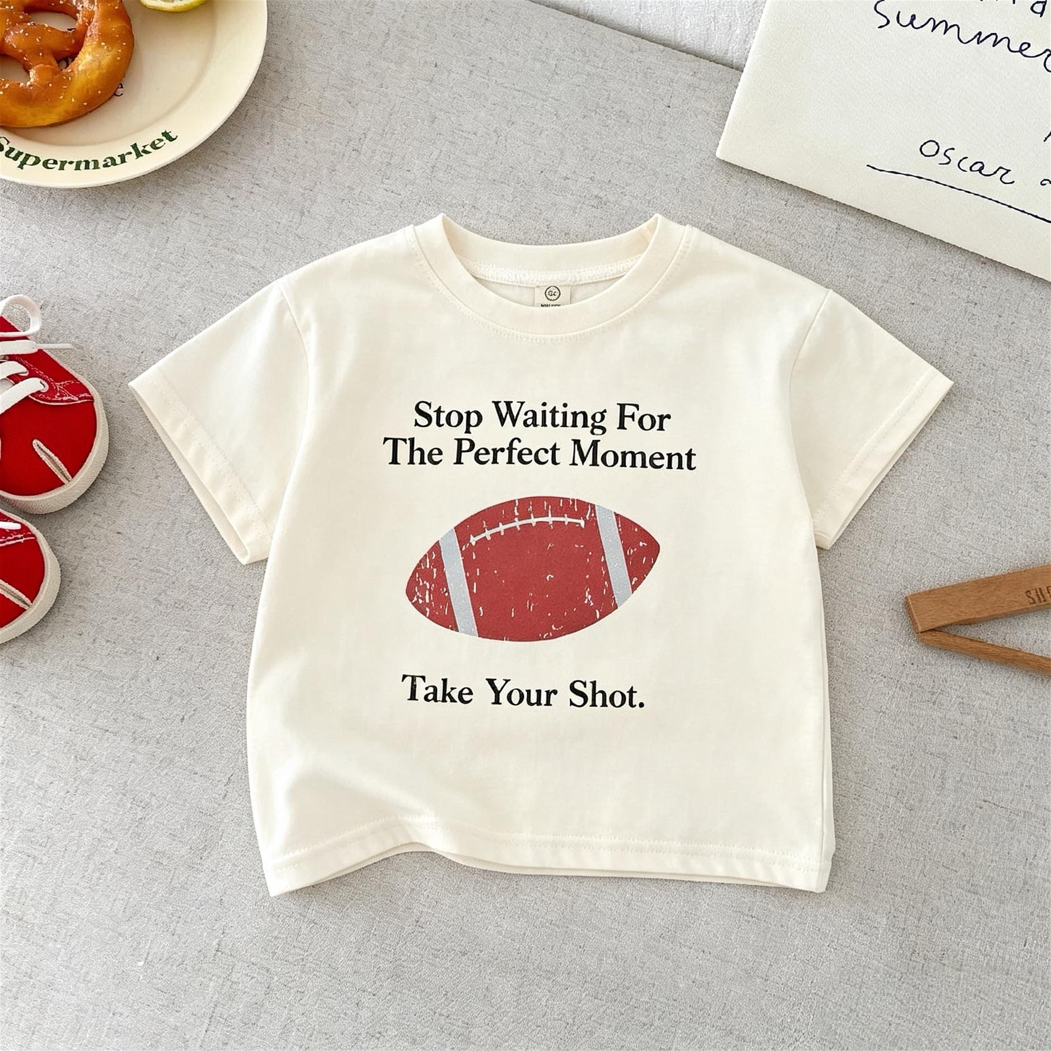 Summer Boy Clothes Printed Ball Casual T-shirt Solid Color Simple Children Short Sleeve Tees Tops Kids Clothing Versatile Tshirt 110
Summer Boy Clothes Printed Ball Casual T-shirt Solid Color Simple Children Short Sleeve Tees Tops Kids Clothing Versatile Tshirt 110
