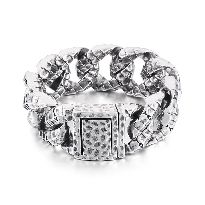 30mm Stainless Steel Vintage Serpentine Chunky Bracelet for Men Punk Irregular Snake Scale Chain Bracelet Heavy Jewelry 23cm
30mm Stainless Steel Vintage Serpentine Chunky Bracelet for Men Punk Irregular Snake Scale Chain Bracelet Heavy Jewelry 23cm