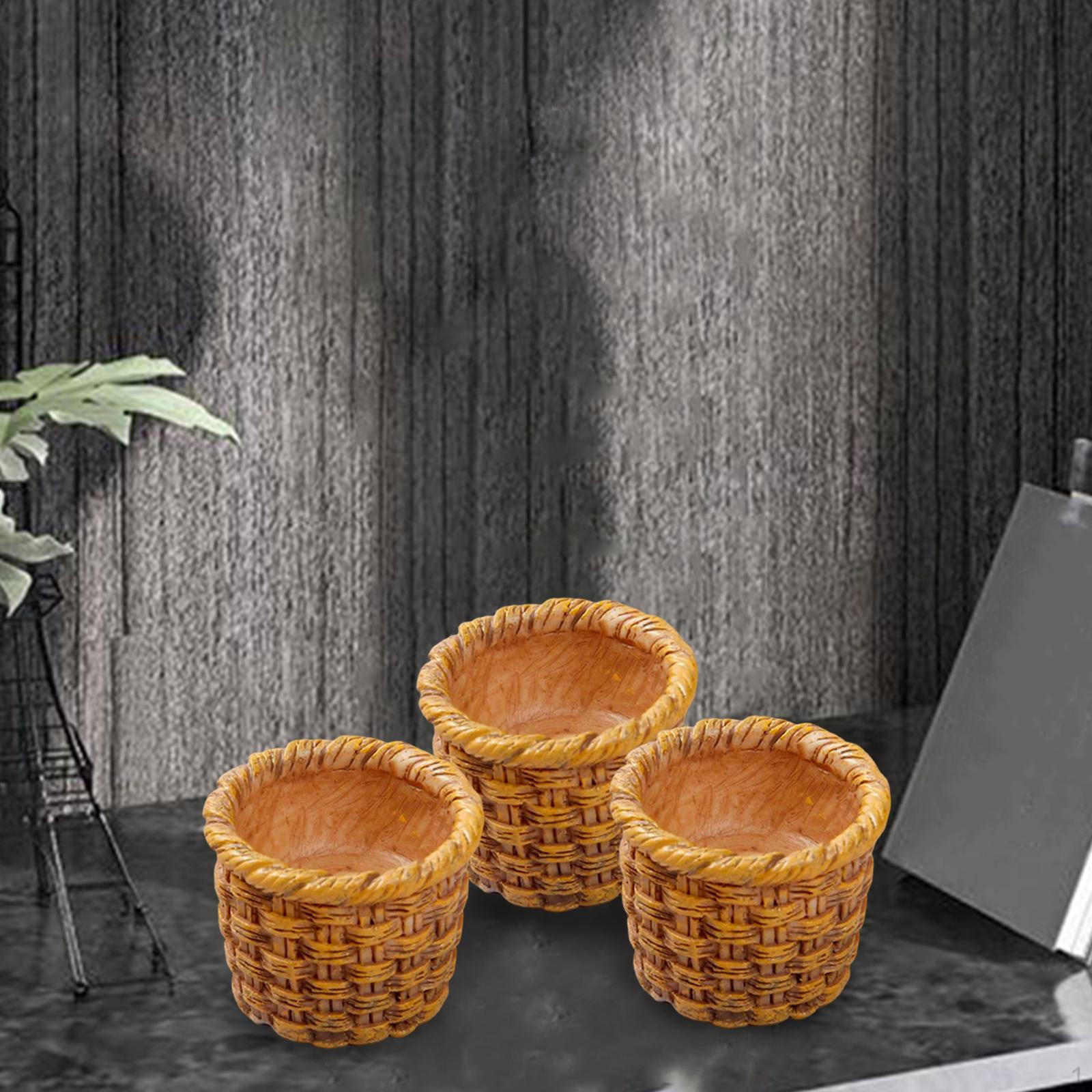 3Pcs Dollhouse Rattan Basket 1/12 Scale Fittings for Vegetable Kitchen
3Pcs Dollhouse Rattan Basket 1/12 Scale Fittings for Vegetable Kitchen