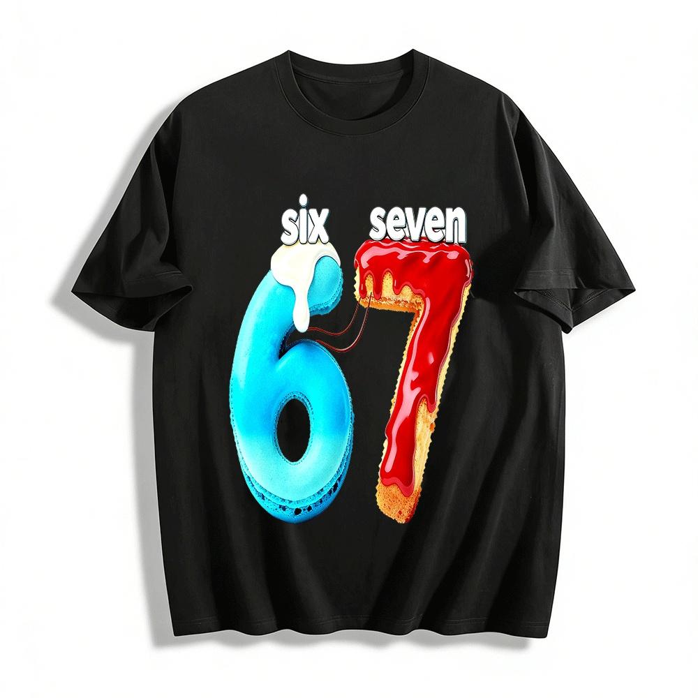 Fun Dessert Style Number 6&7 Print Casual Top Pure cotton T-shirt XXS
Fun Dessert Style Number 6&7 Print Casual Top Pure cotton T-shirt XXS