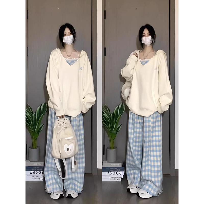 Women s Blue Plaid High-Waisted Wide-Leg Pants - Slimming Loose Fit for Spring/Autumn 2025 XXL
Women s Blue Plaid High-Waisted Wide-Leg Pants - Slimming Loose Fit for Spring/Autumn 2025 XXL