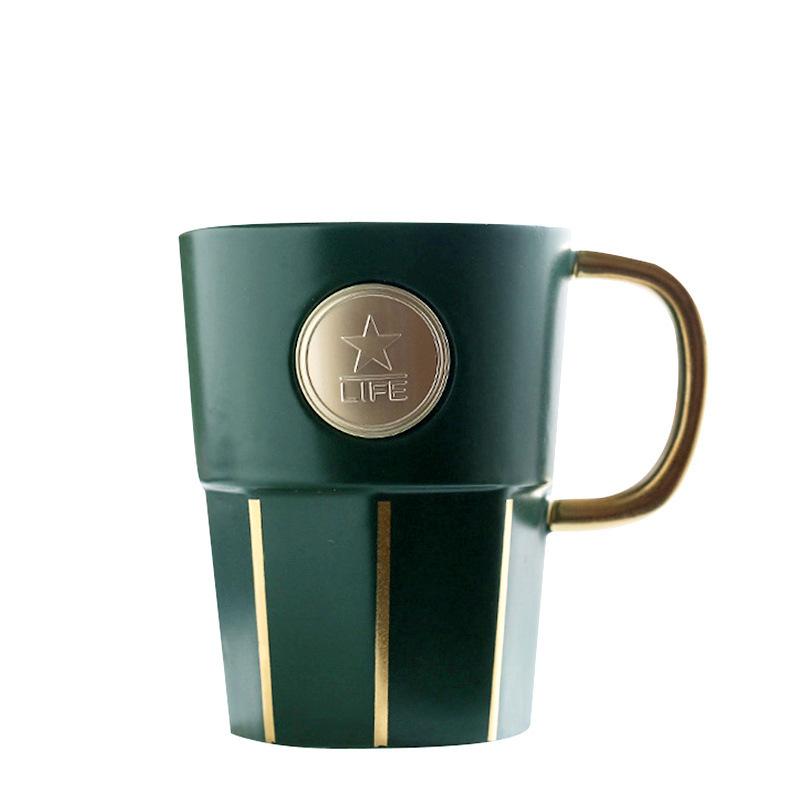 Mute Dark Green Mermaid Ceramic Copper Seal With Gold-Painted Handle Coffee Cup 301-400ml
Mute Dark Green Mermaid Ceramic Copper Seal With Gold-Painted Handle Coffee Cup 301-400ml