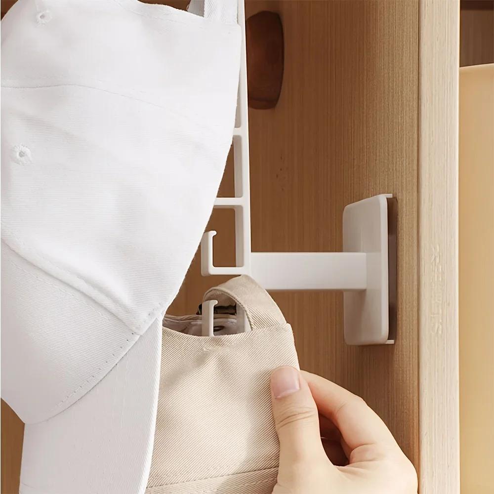 Space saving hat storage rack - door hook type baseball hat rack, plastic wardrobe storage solution
Space saving hat storage rack - door hook type baseball hat rack, plastic wardrobe storage solution