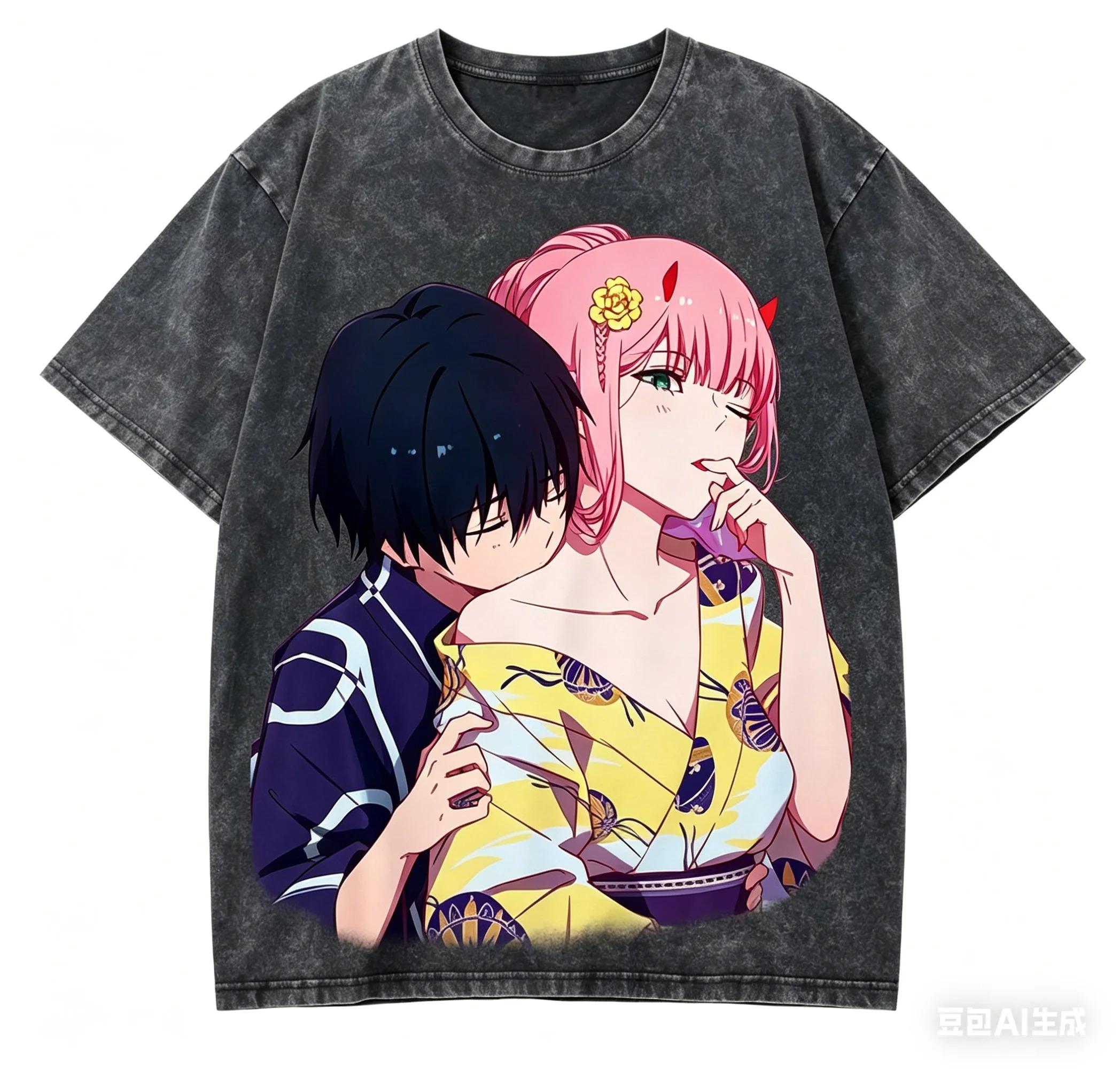 Stylish Vintage Washed Black DARLING in the FRANXX Zero Two & Hiro Anime Casual Cotton Short-Sleeve T-Shirt L
Stylish Vintage Washed Black DARLING in the FRANXX Zero Two & Hiro Anime Casual Cotton Short-Sleeve T-Shirt L