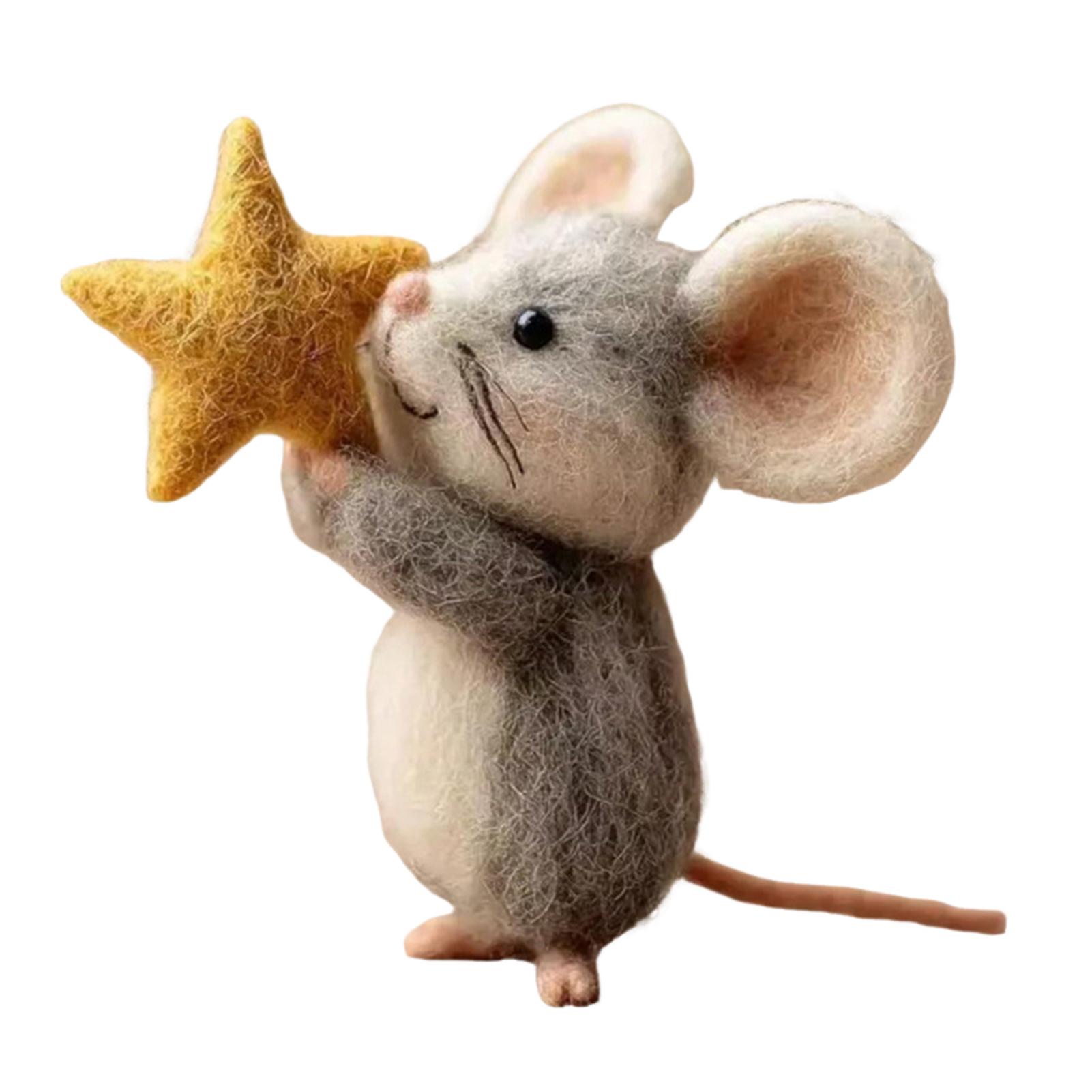 Felted Mouse Needle Felt Winter Present Hand-made Wool Felt Animal For Room Decor Cute Animal Figurine for Kid Room Present As Shown
Felted Mouse Needle Felt Winter Present Hand-made Wool Felt Animal For Room Decor Cute Animal Figurine for Kid Room Present As Shown