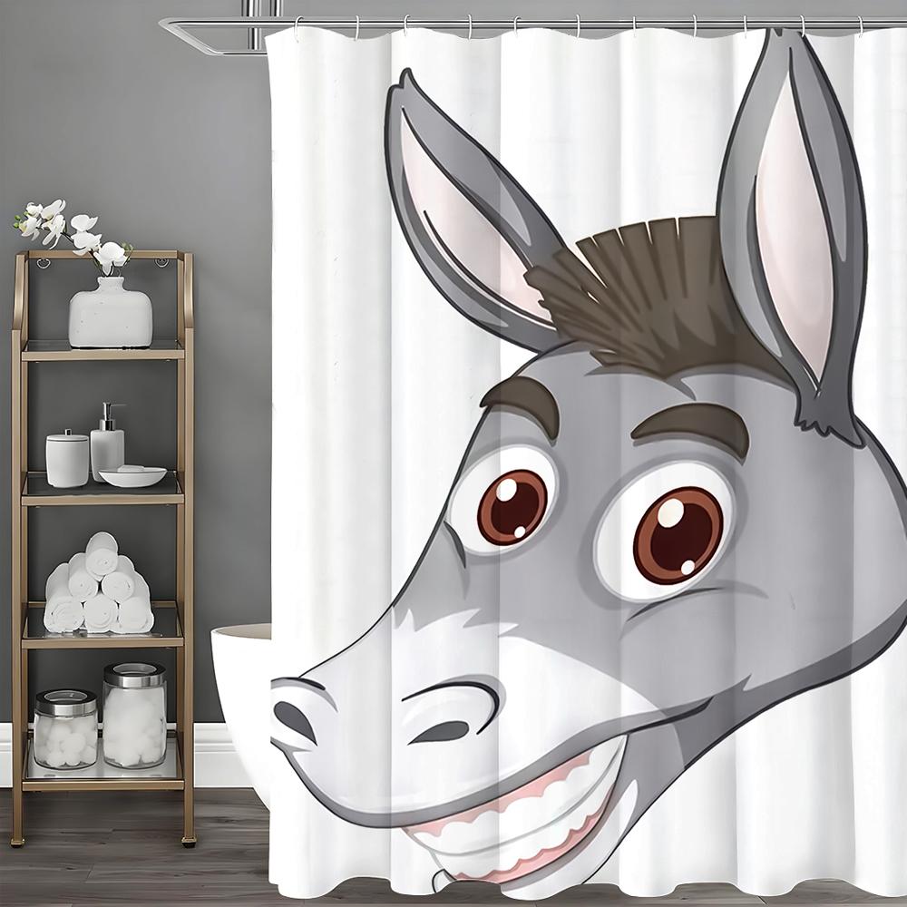 Мультяшная забавная шторка для душа с ослом, декоративная шторка для ванной, водонепроницаемая шторка для душа с крючками 90*180cm
Мультяшная забавная шторка для душа с ослом, декоративная шторка для ванной, водонепроницаемая шторка для душа с крючками 90*180cm