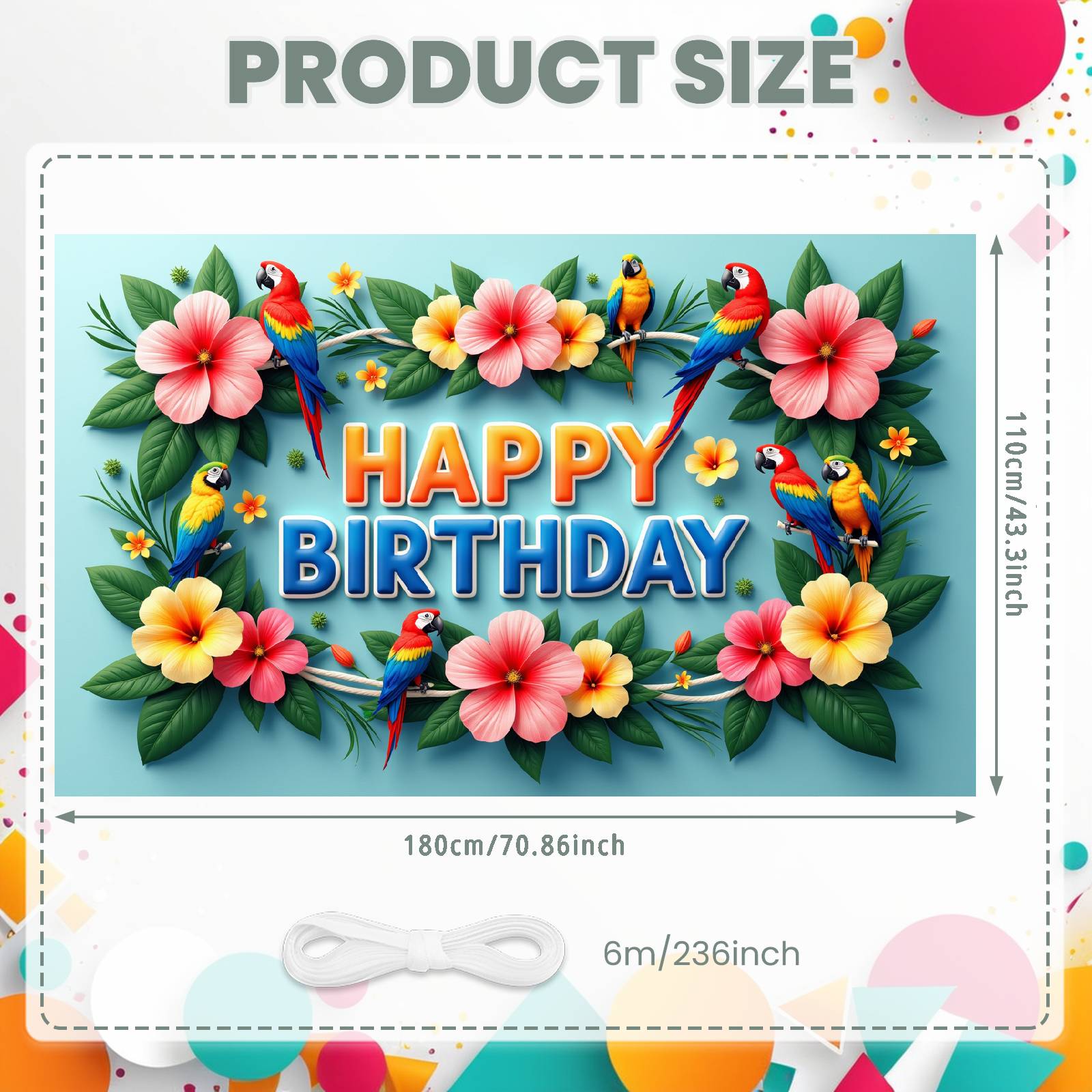 Banner Vibrant Color Scheme Birthday Party Banner Luau Birthday Banner Floral Border For Adult Birthday Luau Party Indoor
Banner Vibrant Color Scheme Birthday Party Banner Luau Birthday Banner Floral Border For Adult Birthday Luau Party Indoor