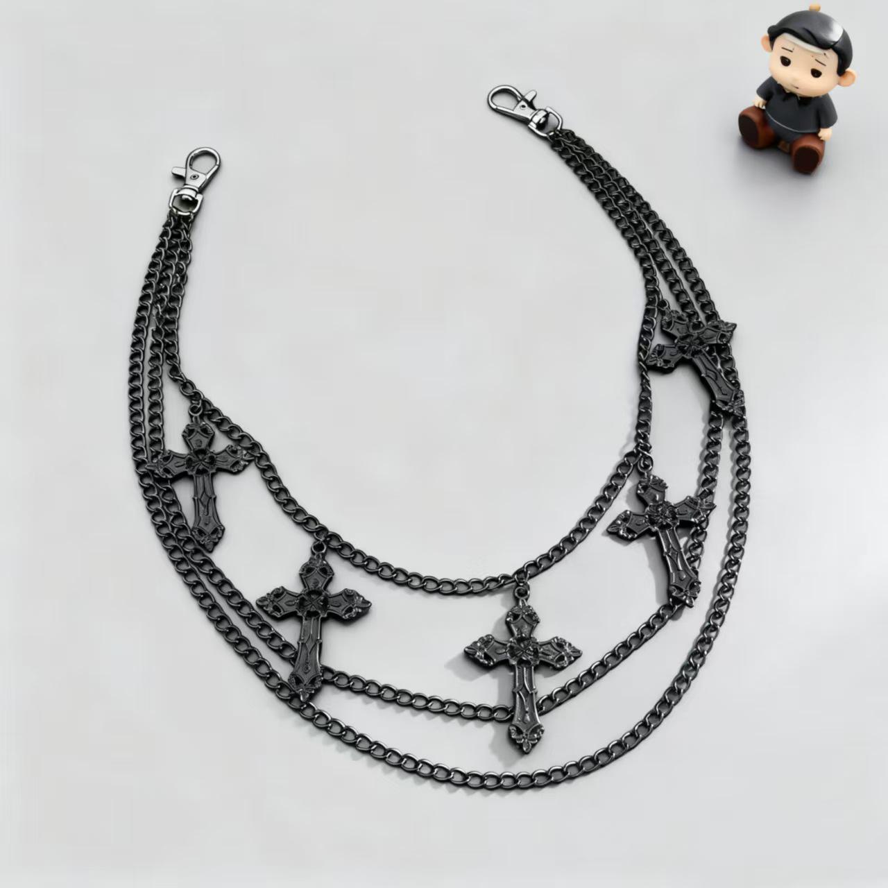 Unisex Dark Cross Pendant Pants Chain - Metal Accessories for Edgy Style чорний
Unisex Dark Cross Pendant Pants Chain - Metal Accessories for Edgy Style чорний