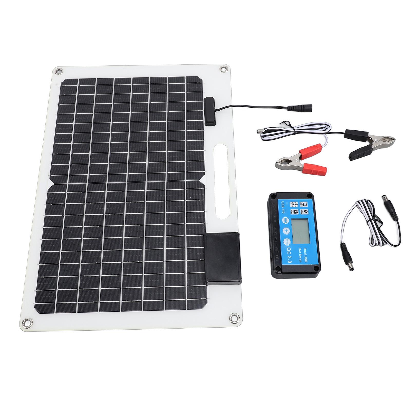 Solar Panel Battery Charger 100W Monocrystalline Silicon 12V 24V Dual USB 100A Controller with Power Level Display
Solar Panel Battery Charger 100W Monocrystalline Silicon 12V 24V Dual USB 100A Controller with Power Level Display