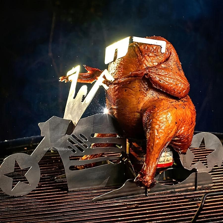 Motorcycle Shaped Beer Can Chicken Grill Rack Stainless Steel Biker Chicken Stand Funny BBQ Tool for Grill Roast Chicken Knight
Motorcycle Shaped Beer Can Chicken Grill Rack Stainless Steel Biker Chicken Stand Funny BBQ Tool for Grill Roast Chicken Knight