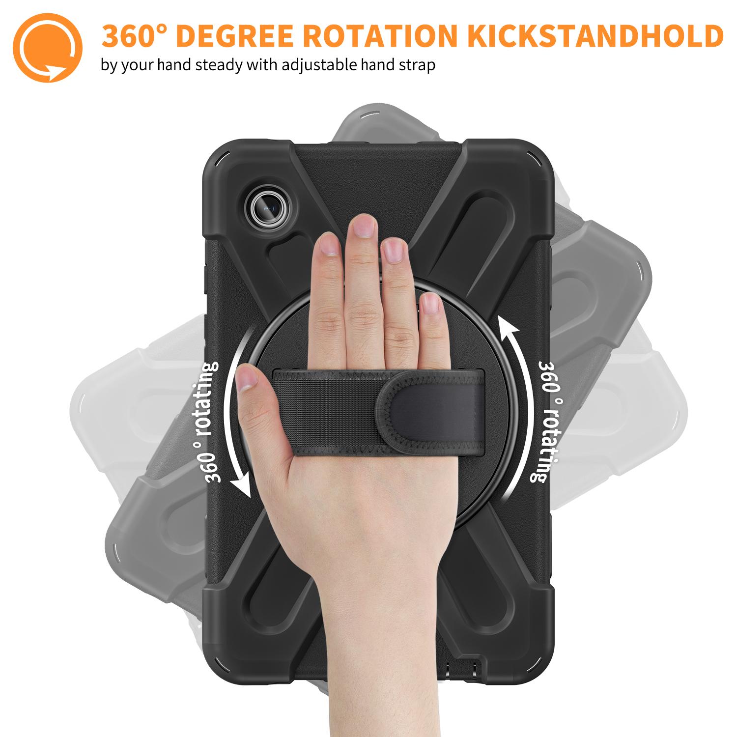 For Samsung Galaxy Tab A9 Case Rotary Kickstand PC+Silicone Hand Strap Tablet Cover Rose
For Samsung Galaxy Tab A9 Case Rotary Kickstand PC+Silicone Hand Strap Tablet Cover Rose