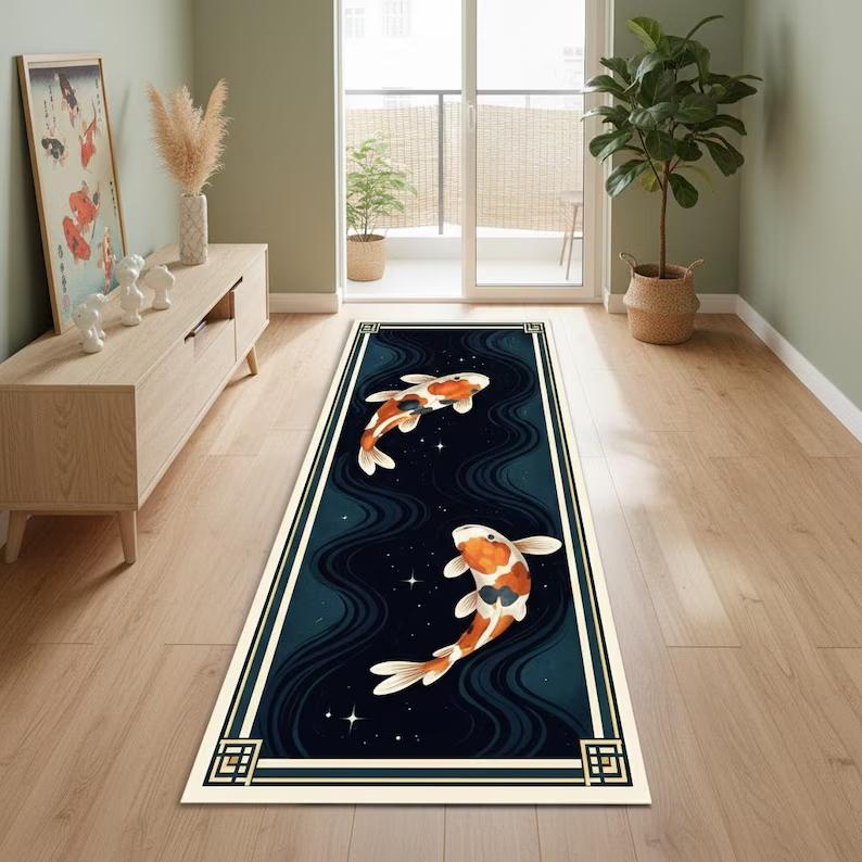 Oriental Koi Fish Pattern Area Carpet Mat Rug Home Decoration Chinese Style Modern Hallway Living Room Floor Rug Bedroom Decor 40X120CM
Oriental Koi Fish Pattern Area Carpet Mat Rug Home Decoration Chinese Style Modern Hallway Living Room Floor Rug Bedroom Decor 40X120CM