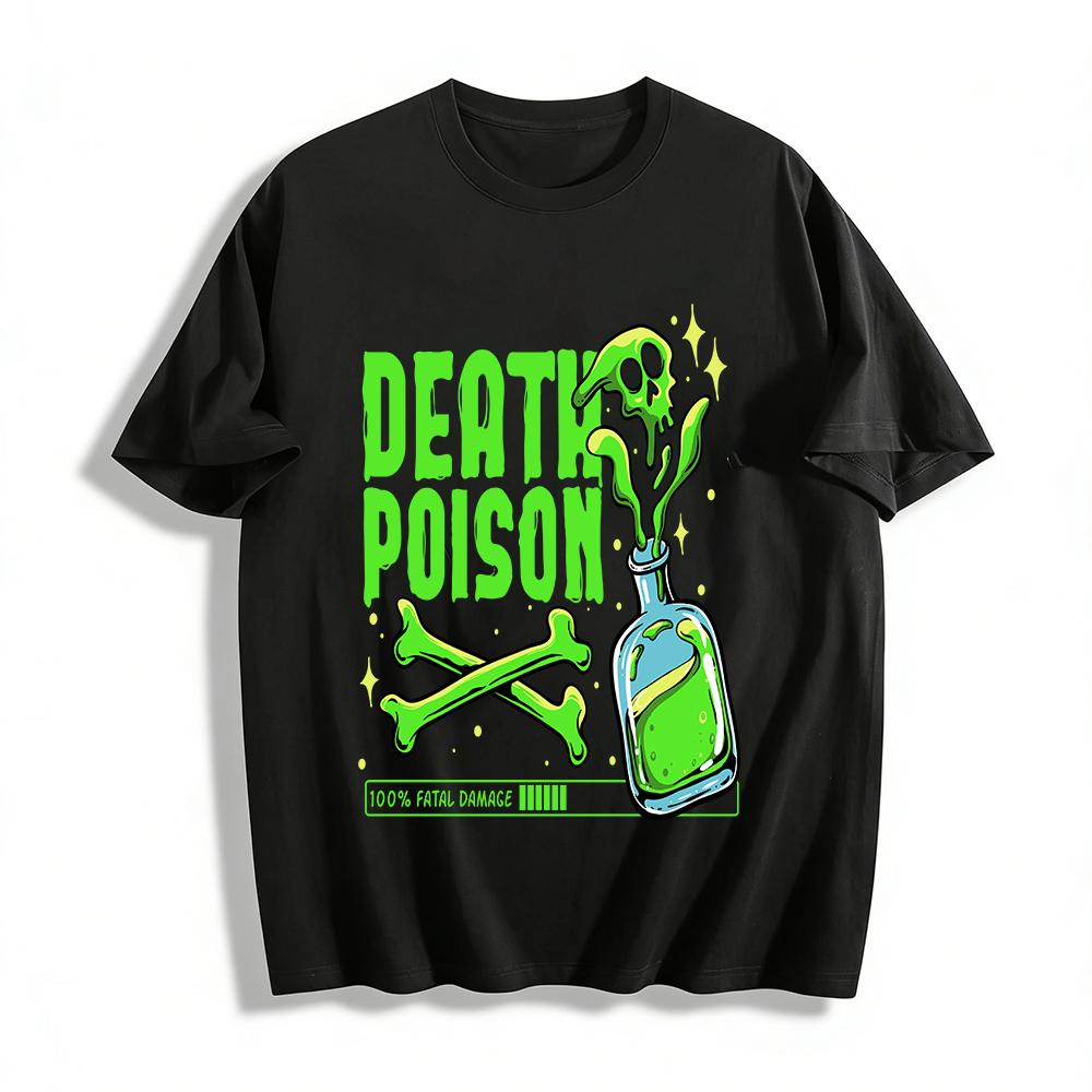 Death Poison Skull Print Trendy Casual Short Sleeve T-Shirt Pure cotton T-shirt XXS
Death Poison Skull Print Trendy Casual Short Sleeve T-Shirt Pure cotton T-shirt XXS