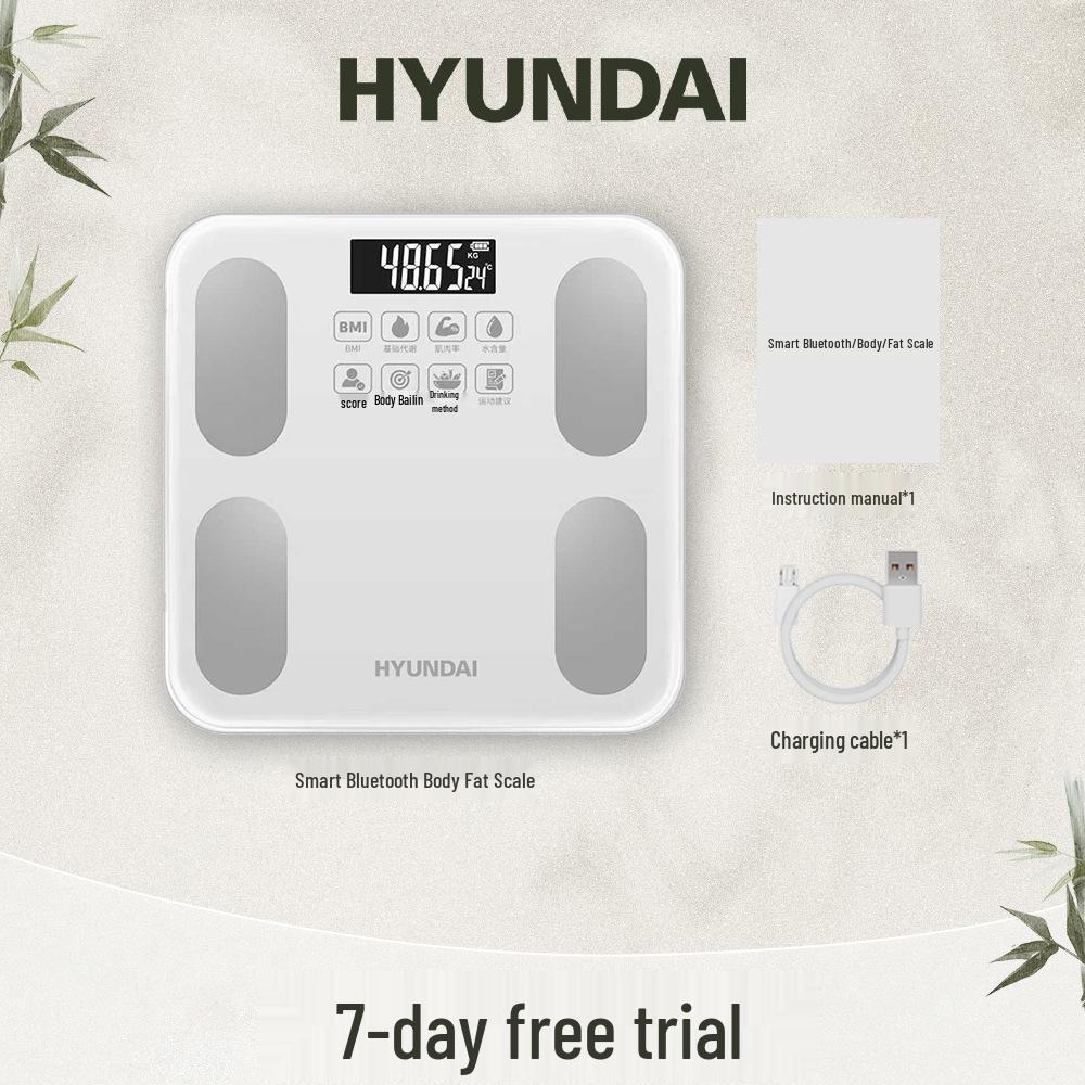 HYUNDAI Smart Rechargeable Body Fat Scale - Precise Weighing for Weight Loss
HYUNDAI Smart Rechargeable Body Fat Scale - Precise Weighing for Weight Loss