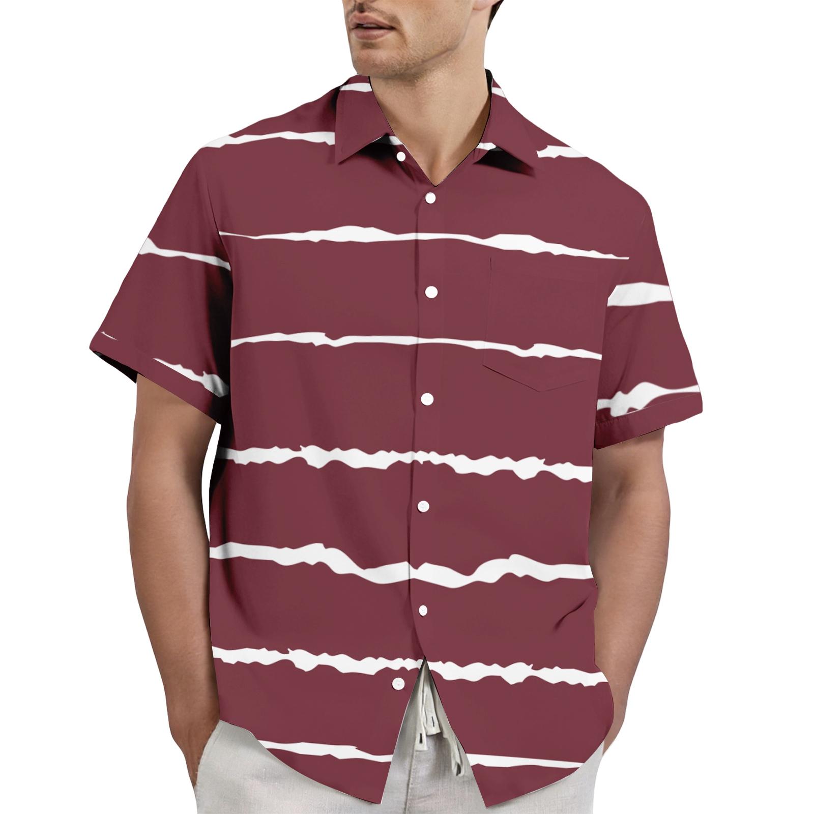 Men s casual stylish striped texture printed shirt - Men s lapel short-sleeved button-up shirt XL винний
Men s casual stylish striped texture printed shirt - Men s lapel short-sleeved button-up shirt XL винний