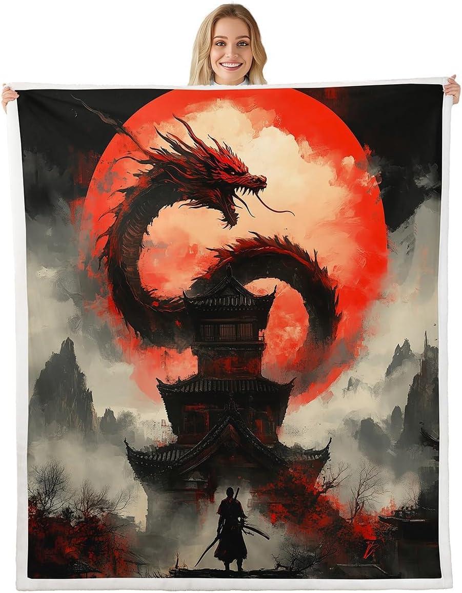GUOYU Blanket Dragon Fleece Throw Blanket Japanese Ukiyoe Theme Sherpa Blanket Queen for Bed Sofa Couch Girls Japanese Style Plush Blanket 75x100cm (30x40inch)
GUOYU Blanket Dragon Fleece Throw Blanket Japanese Ukiyoe Theme Sherpa Blanket Queen for Bed Sofa Couch Girls Japanese Style Plush Blanket 75x100cm (30x40inch)