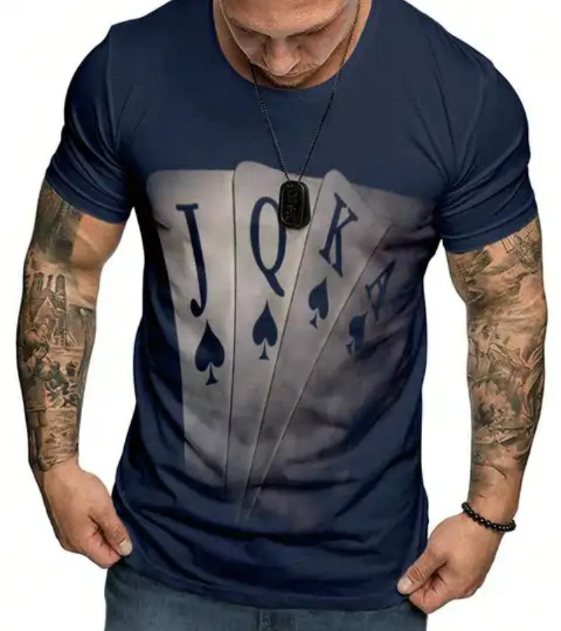 Модна чоловіча футболка Poker JQK 3d Футболка Oversize Футболка Вуличний одяг Повсякденна футболка з коротким рукавом Літній чоловічий одяг Топи S
Модна чоловіча футболка Poker JQK 3d Футболка Oversize Футболка Вуличний одяг Повсякденна футболка з коротким рукавом Літній чоловічий одяг Топи S