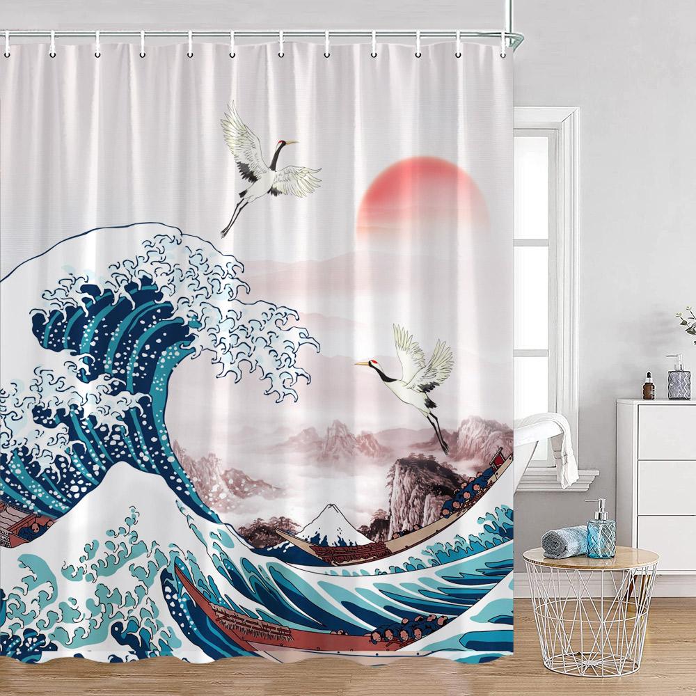 Japanese Style Shower Curtains Fuji Mount Great Waves Bamboo Red Sun Bathroom Curtain Japan Fabric Home Decorations for Bathtub 90x180cm-35x70in
Japanese Style Shower Curtains Fuji Mount Great Waves Bamboo Red Sun Bathroom Curtain Japan Fabric Home Decorations for Bathtub 90x180cm-35x70in
