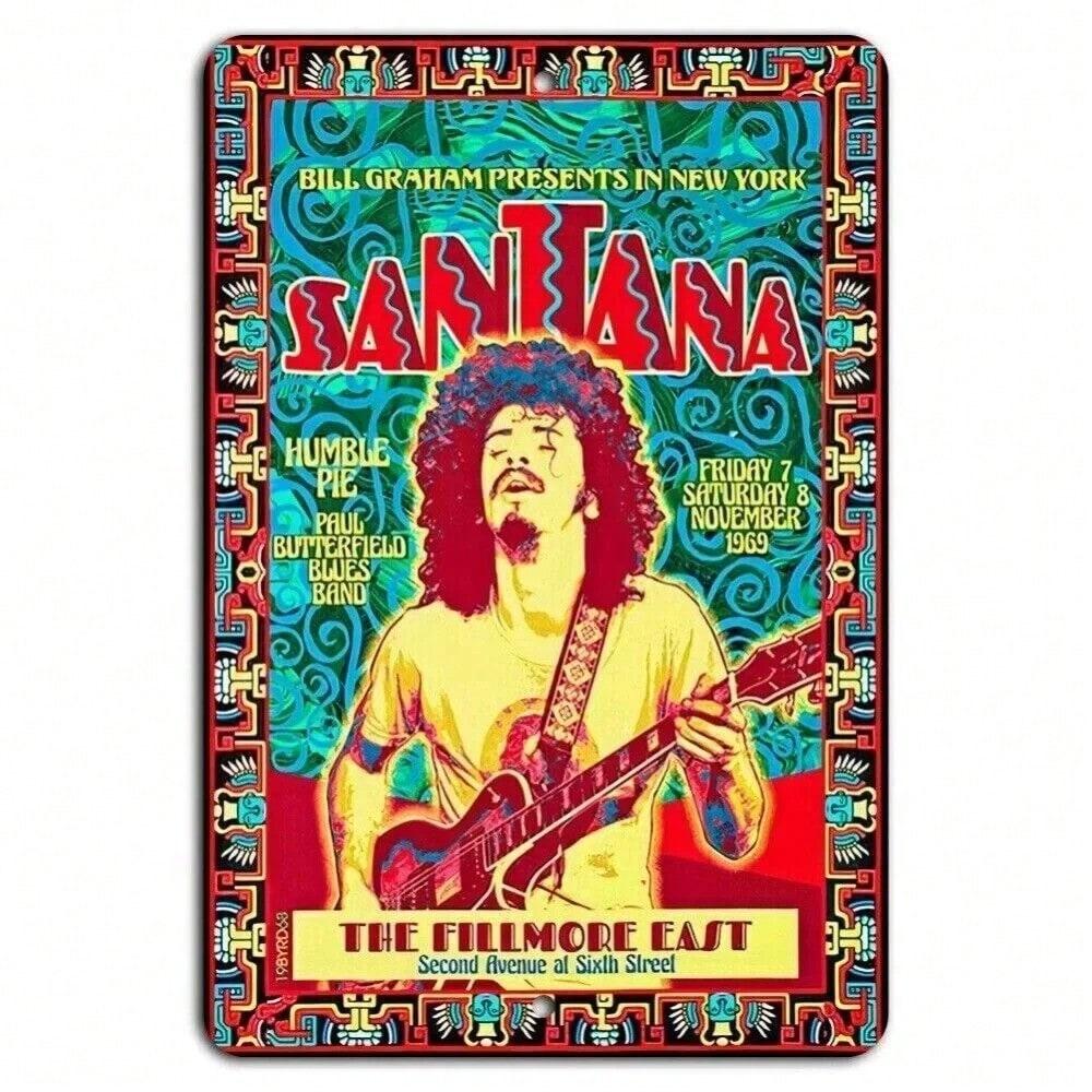 1969 Сантана Концерт у Fillmore East Вінтажний бляшаний знак Рок-сувенір Настінний декор 20x30 різнокольоровий
1969 Сантана Концерт у Fillmore East Вінтажний бляшаний знак Рок-сувенір Настінний декор 20x30 різнокольоровий