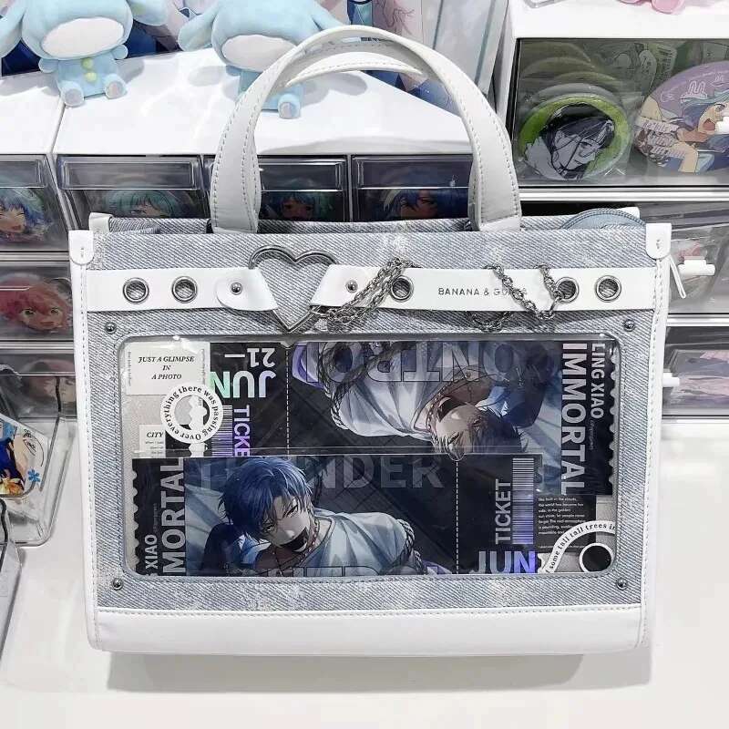 Y2K Women Fashion Denim Ita Shoulder Bag Cute Girl Transparent Pocket High-Capacity Crossbody Bag New Lolita DIY Display Handbag 29.5x23x10cm
Y2K Women Fashion Denim Ita Shoulder Bag Cute Girl Transparent Pocket High-Capacity Crossbody Bag New Lolita DIY Display Handbag 29.5x23x10cm