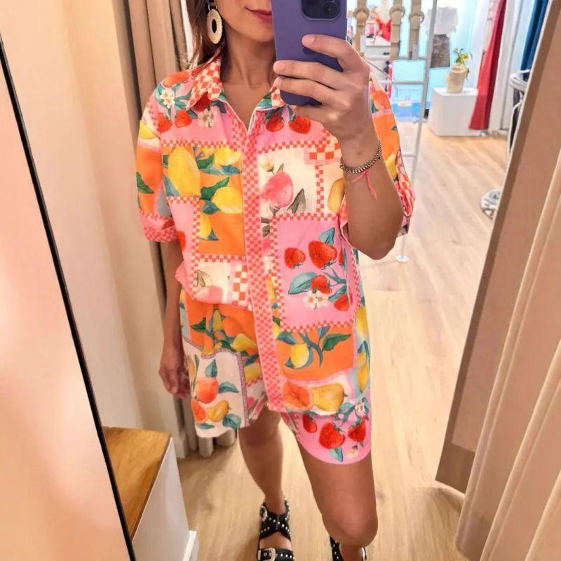 Printed Two-Piece Shorts Set European and American Pocket Leisure Vacation Print Two Pieces Shorts Set Fruit Print XL
Printed Two-Piece Shorts Set European and American Pocket Leisure Vacation Print Two Pieces Shorts Set Fruit Print XL