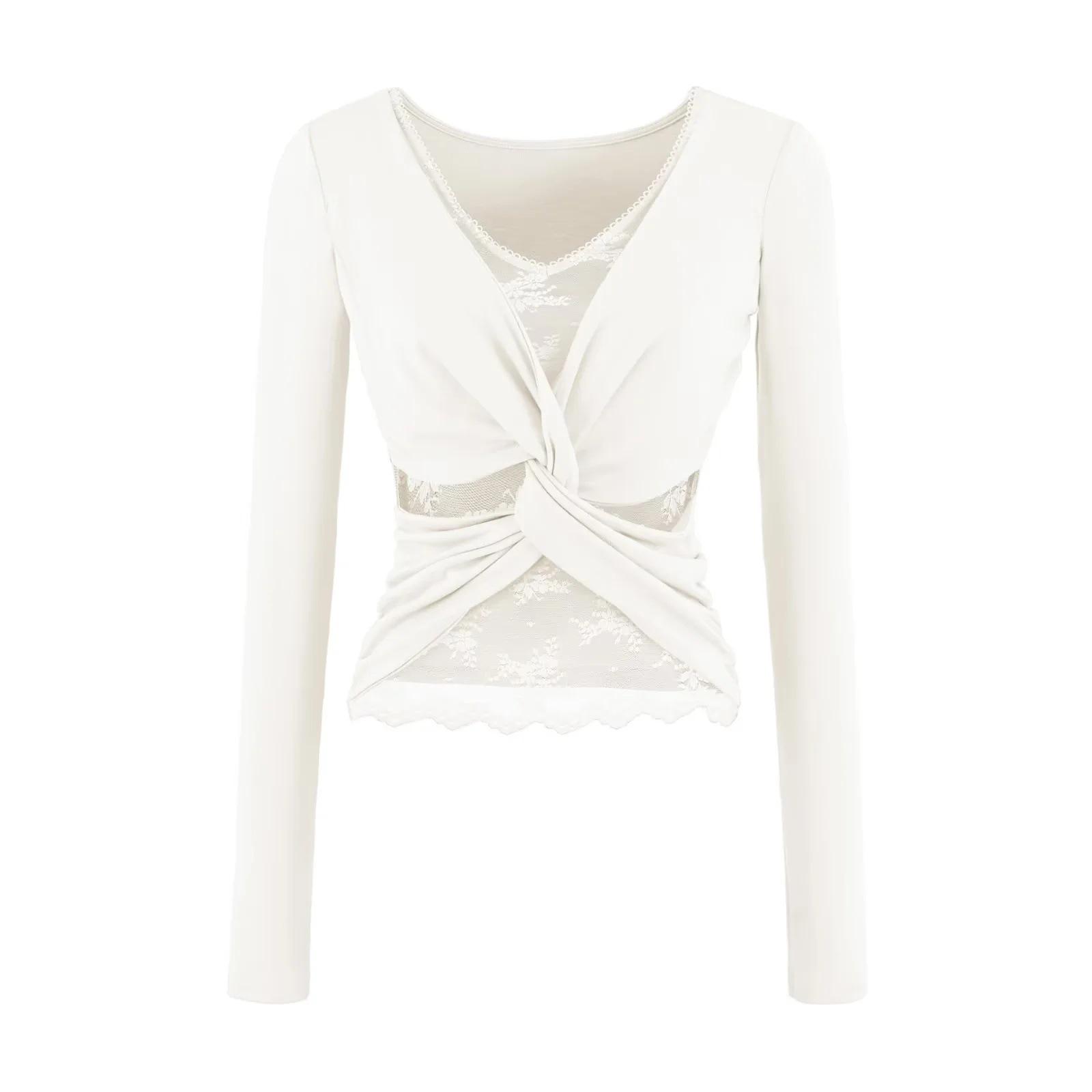 Lace Patchwork V-Neck Long-Sleeved Slim Fit Women s Waist-Cinched Autumn/Winter Top Small
Lace Patchwork V-Neck Long-Sleeved Slim Fit Women s Waist-Cinched Autumn/Winter Top Small