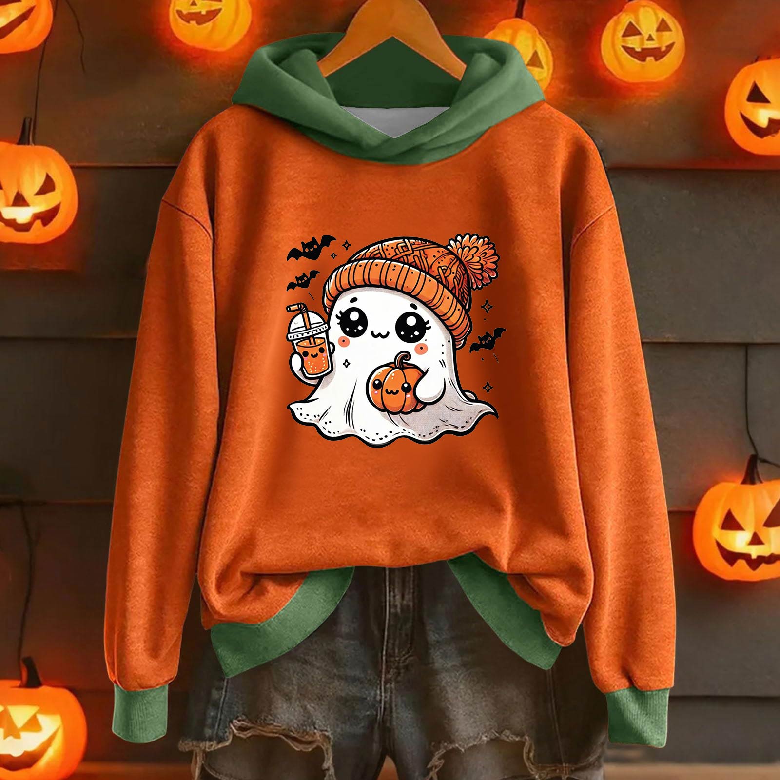 Женская повседневная и модная толстовка с капюшоном с длинными рукавами и принтом на Хэллоуин, теплая рубашка, свободная и удобная толстовка XL жёлтый
Женская повседневная и модная толстовка с капюшоном с длинными рукавами и принтом на Хэллоуин, теплая рубашка, свободная и удобная толстовка XL жёлтый