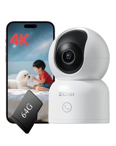 ZOSI C518 8MP Pet Camera with 2.4G/5G Dual Band and 64GB Memory Card, WIFI Surveillance Camera with Human/Pet Tracking, Motion Detection, Cry Detectio
ZOSI C518 8MP Pet Camera with 2.4G/5G Dual Band and 64GB Memory Card, WIFI Surveillance Camera with Human/Pet Tracking, Motion Detection, Cry Detectio