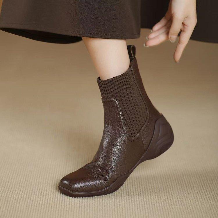 New Women s Soft Leather Stretch Sock Boots for Autumn/Winter,Chelsea Boots Comfortable Flexible Sole Fashion Boots 40
New Women s Soft Leather Stretch Sock Boots for Autumn/Winter,Chelsea Boots Comfortable Flexible Sole Fashion Boots 40