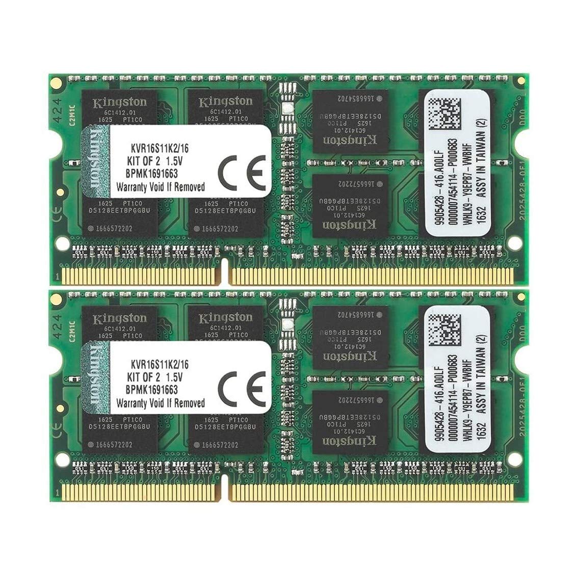 Kingston Laptop PC Memory 8GBx2 CL11 204pin DDR3-1600 (PC3-12800) 1.5V Non-ECC SO-DIMM KVR16S11K2/16
Kingston Laptop PC Memory 8GBx2 CL11 204pin DDR3-1600 (PC3-12800) 1.5V Non-ECC SO-DIMM KVR16S11K2/16