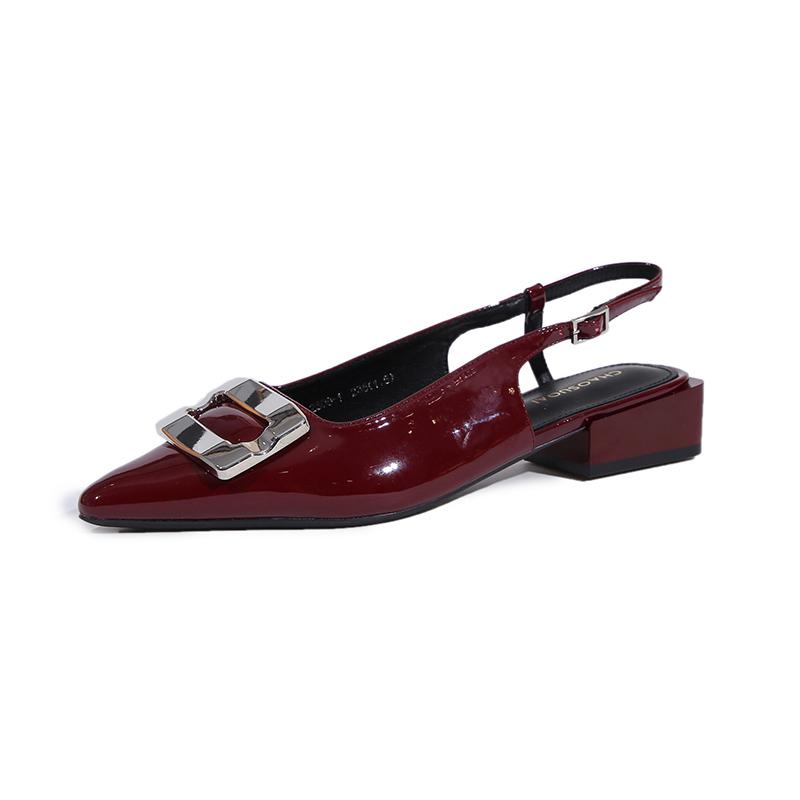 Pointed Toe Square Buckle Low Heel Baotou Sandals Women s New Versatile Block Heel Patent Leather Back Empty Single Shoes 40 вино красного
Pointed Toe Square Buckle Low Heel Baotou Sandals Women s New Versatile Block Heel Patent Leather Back Empty Single Shoes 40 вино красного