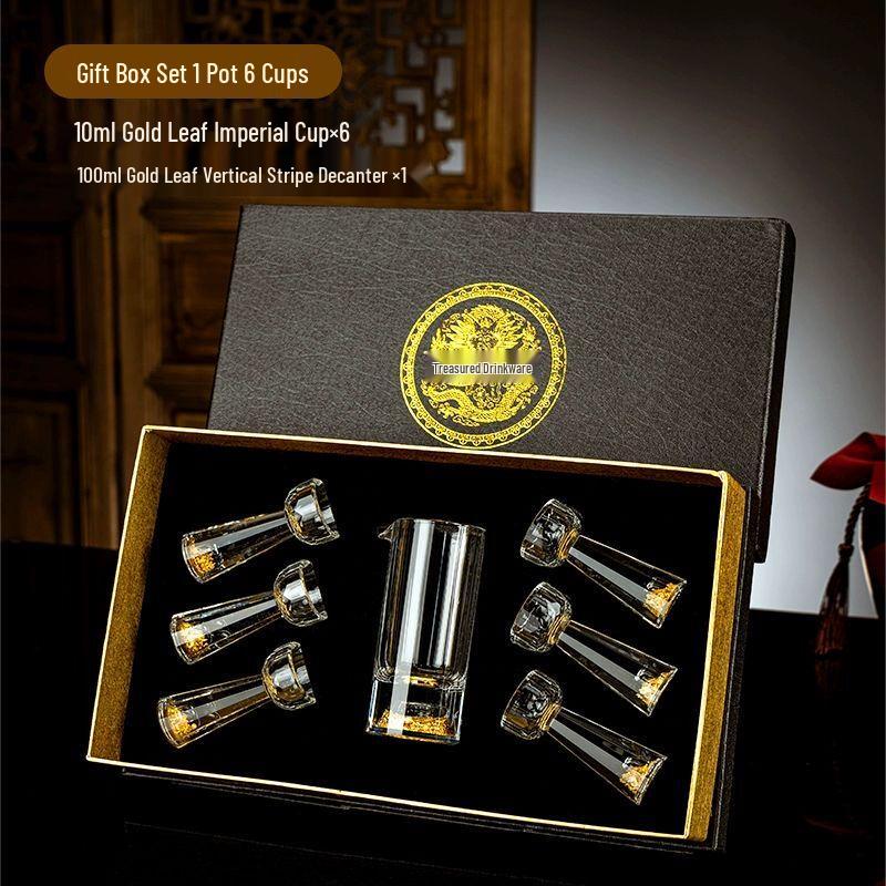 Elegant Gold Foil Crystal Baijiu Glass & Decanter Set
Elegant Gold Foil Crystal Baijiu Glass & Decanter Set