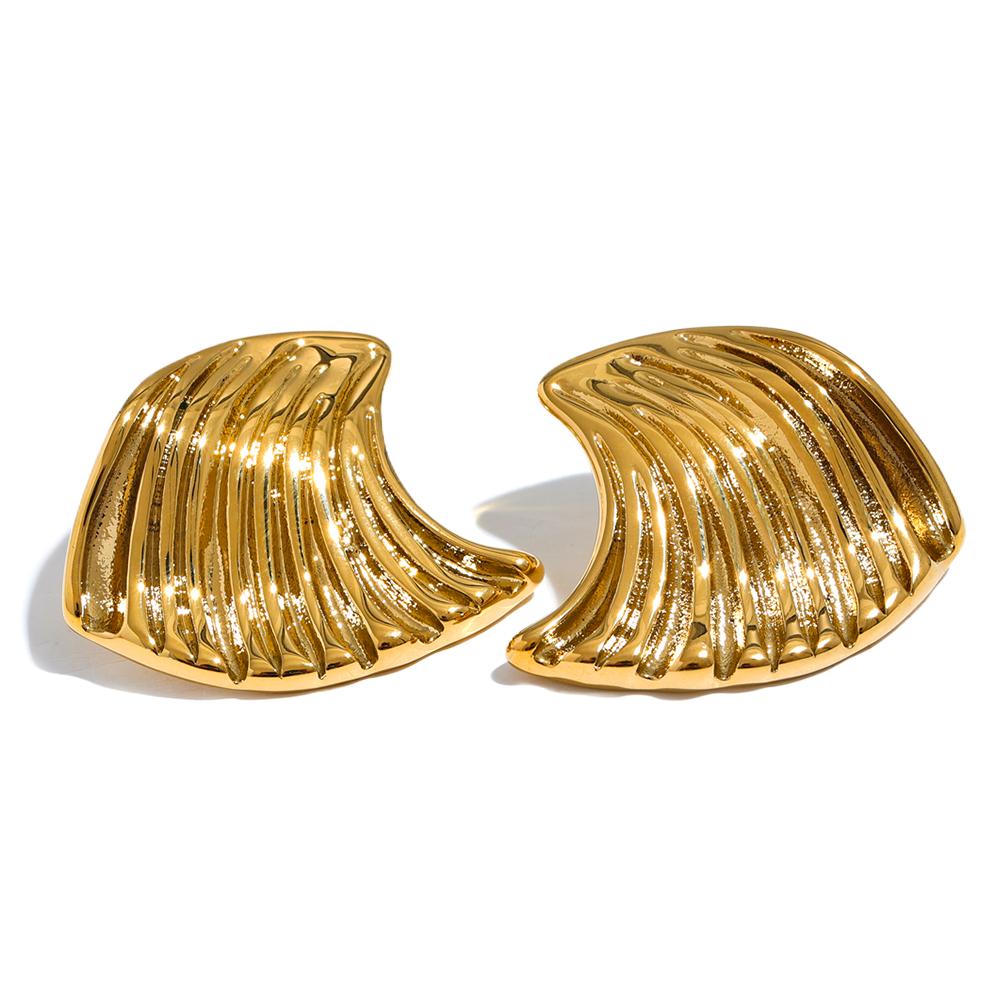 Yhpup 316l Stainless Steel Sea Wave Geometric Gold Color Stud Earrings Personalized Attractive Waterproof Jewelry for Women Gift
Yhpup 316l Stainless Steel Sea Wave Geometric Gold Color Stud Earrings Personalized Attractive Waterproof Jewelry for Women Gift