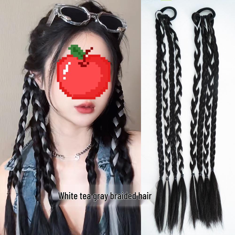 Colorful Double Ponytail Cornrow Braids for Women - Sweet, Cool Festival Hair Accessories
Colorful Double Ponytail Cornrow Braids for Women - Sweet, Cool Festival Hair Accessories