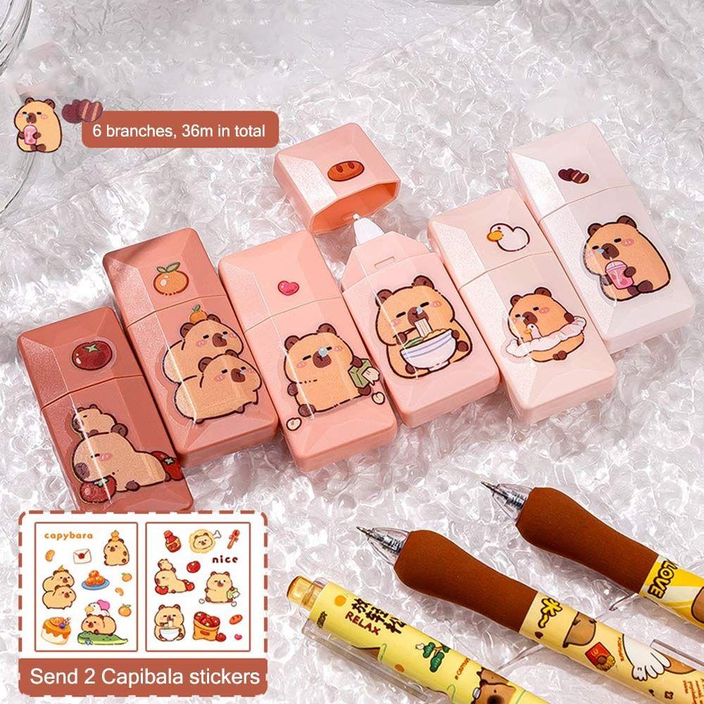 6 шт./компл., бесшумная лента с покрытием, коррекция капибары, канцелярские принадлежности, корректирующая лента, студенческий подарок розовый
6 шт./компл., бесшумная лента с покрытием, коррекция капибары, канцелярские принадлежности, корректирующая лента, студенческий подарок розовый