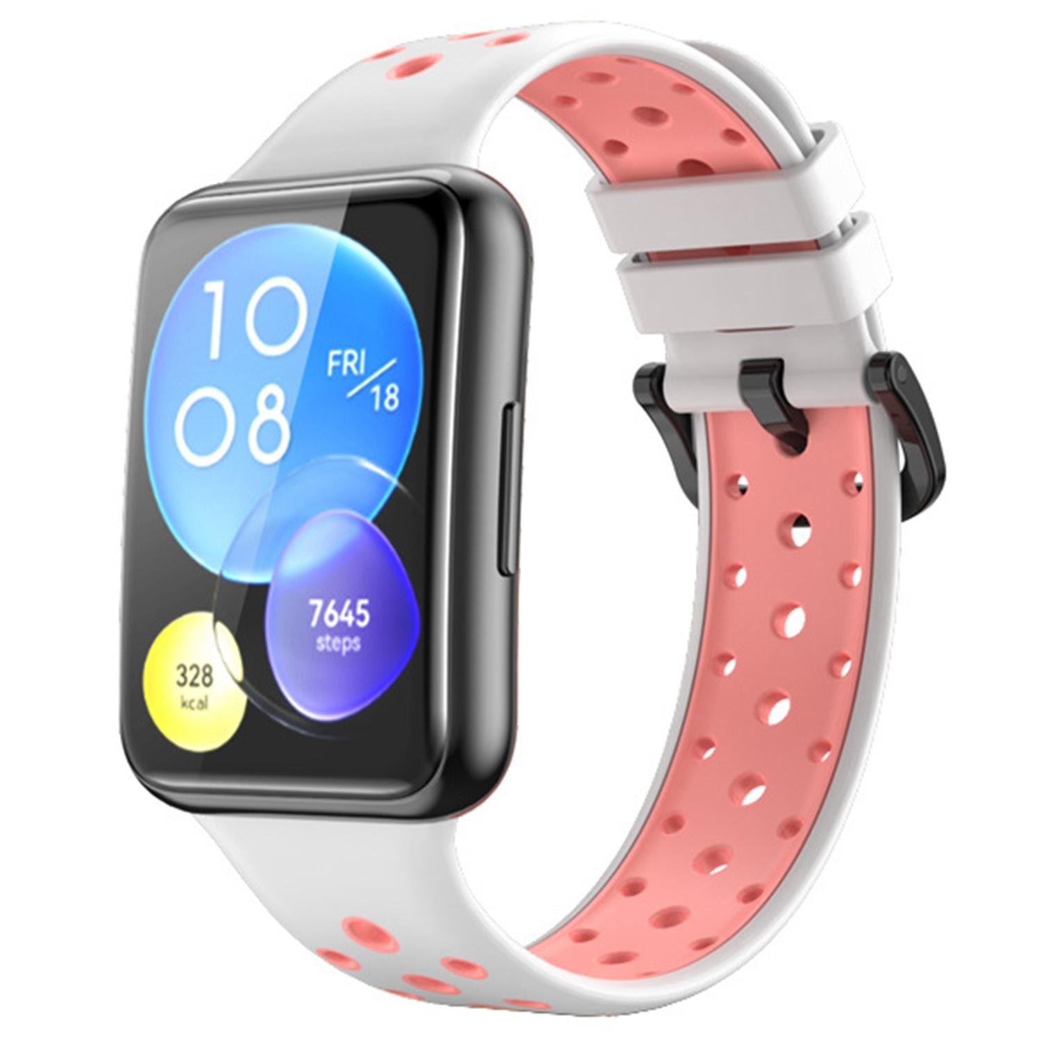 For Huawei Watch Fit 2 Silicone Watch Band Dual-Color Wrist Strap Quick Release Replacement Watchband White/Pink
For Huawei Watch Fit 2 Silicone Watch Band Dual-Color Wrist Strap Quick Release Replacement Watchband White/Pink