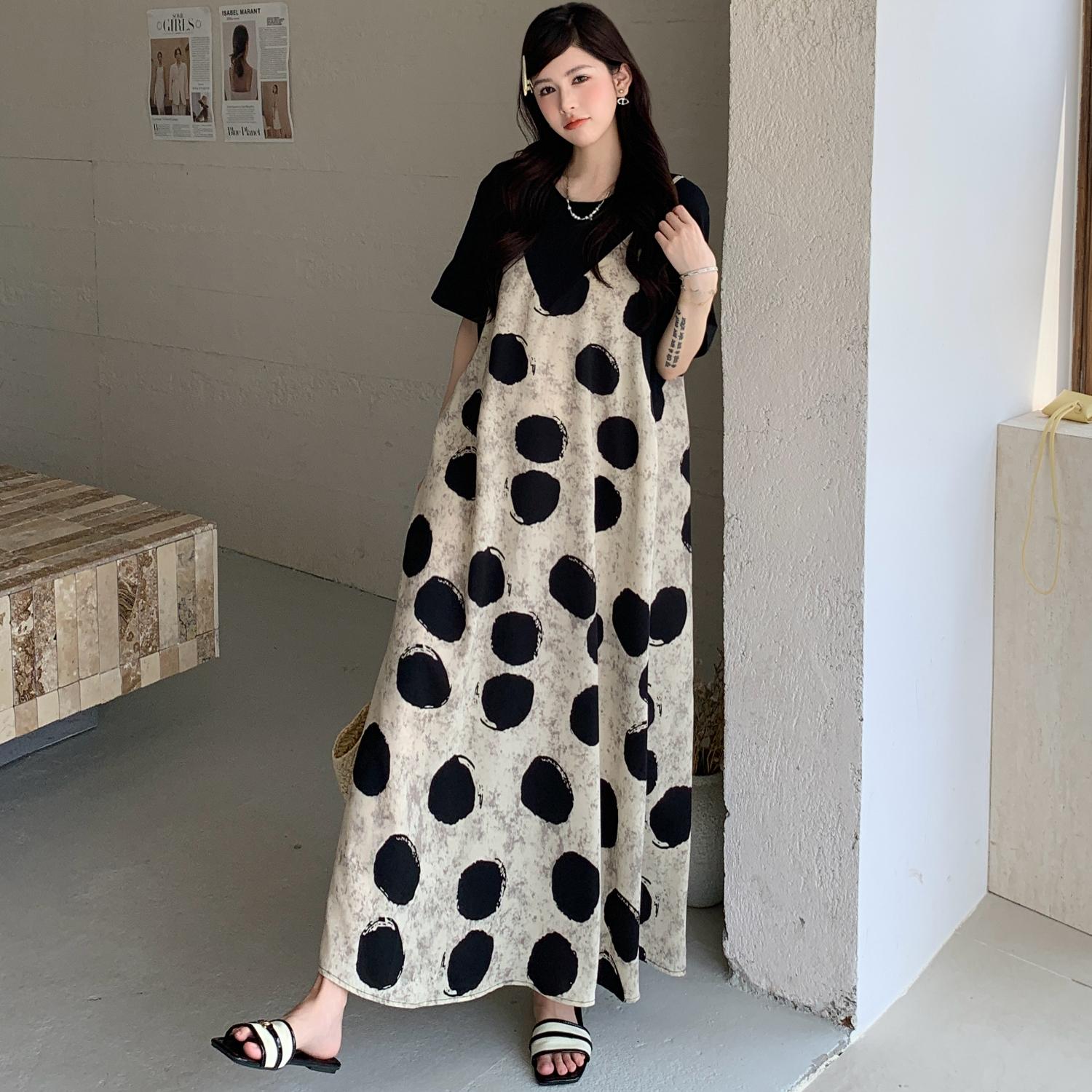 DIMANAF 2025 Summer Plus Size Dress Women Casual Vintage Dress Basic Long Elegant Dot Loose Fake Two-Piece Dress 3XL чорний
DIMANAF 2025 Summer Plus Size Dress Women Casual Vintage Dress Basic Long Elegant Dot Loose Fake Two-Piece Dress 3XL чорний