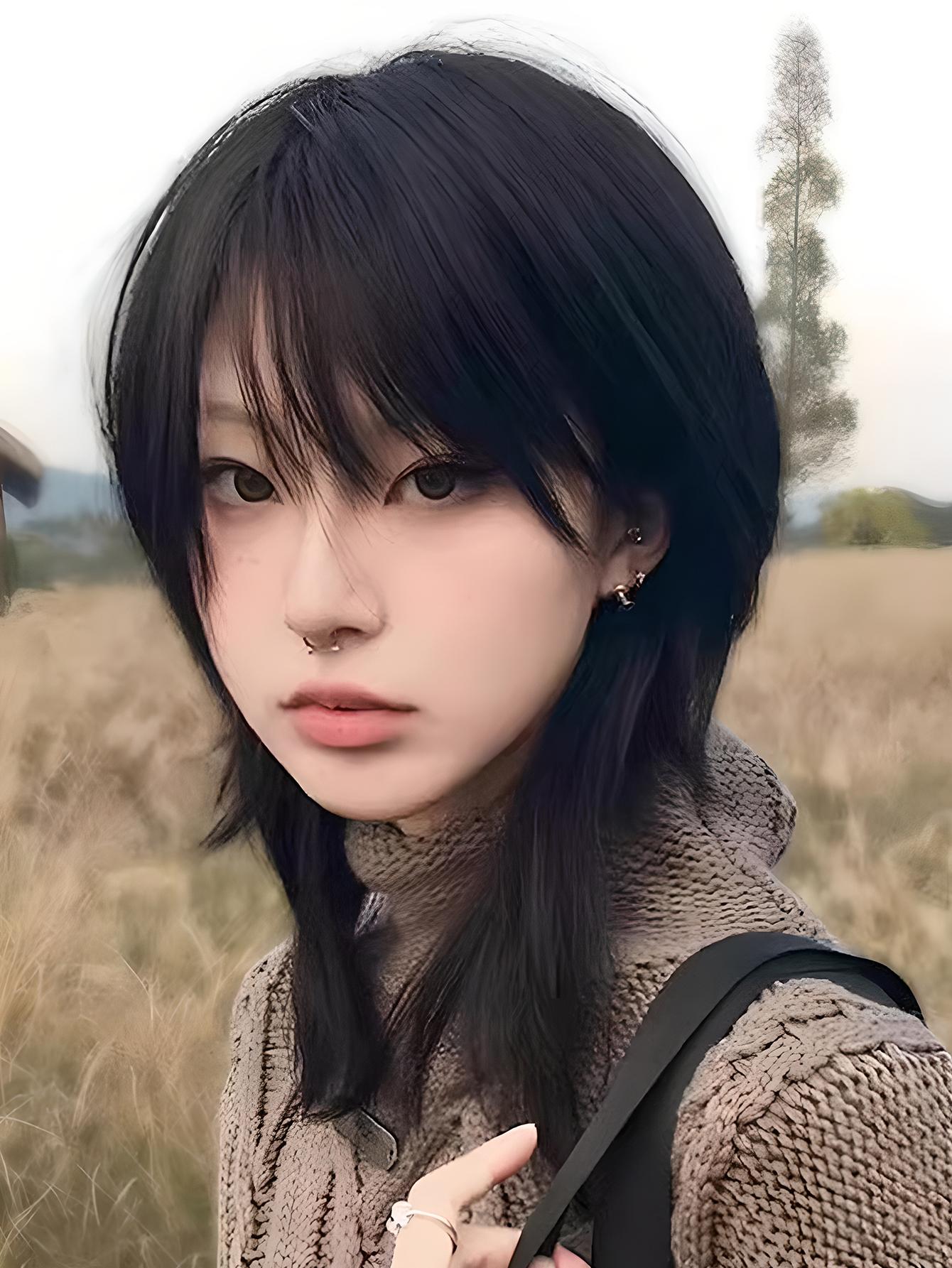 JINKAILI Натуральные черные парики для косплея в стиле аниме, средний парик, синтетический термостойкий парик, парик для Хэллоуина