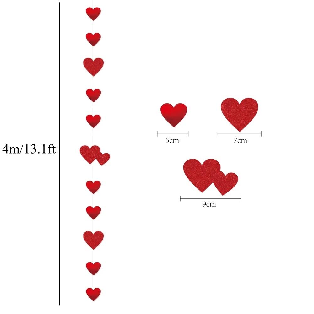 1-4PCS Red Heart Garland Metallic Glitter Hanging Heart Streamer Banner for Anniversary Mother s Day Engagement Wedding Supplies 4M-1Pack
1-4PCS Red Heart Garland Metallic Glitter Hanging Heart Streamer Banner for Anniversary Mother s Day Engagement Wedding Supplies 4M-1Pack