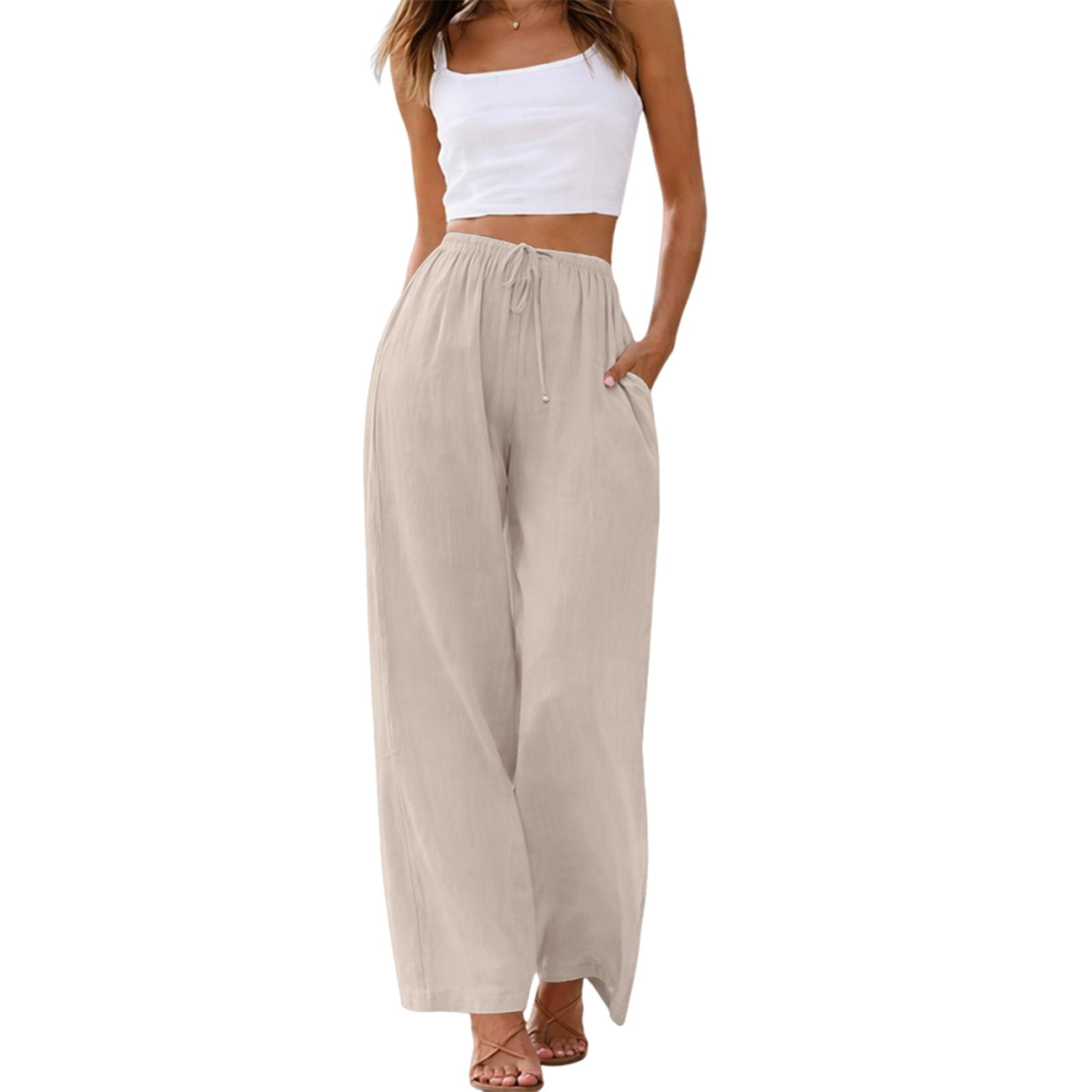 High Waist Wide Leg Casual Pants for Women Loose Fit Drawstring Waistband Lightweight Trousers with Pockets for Daily Wear L бежевый
High Waist Wide Leg Casual Pants for Women Loose Fit Drawstring Waistband Lightweight Trousers with Pockets for Daily Wear L бежевый