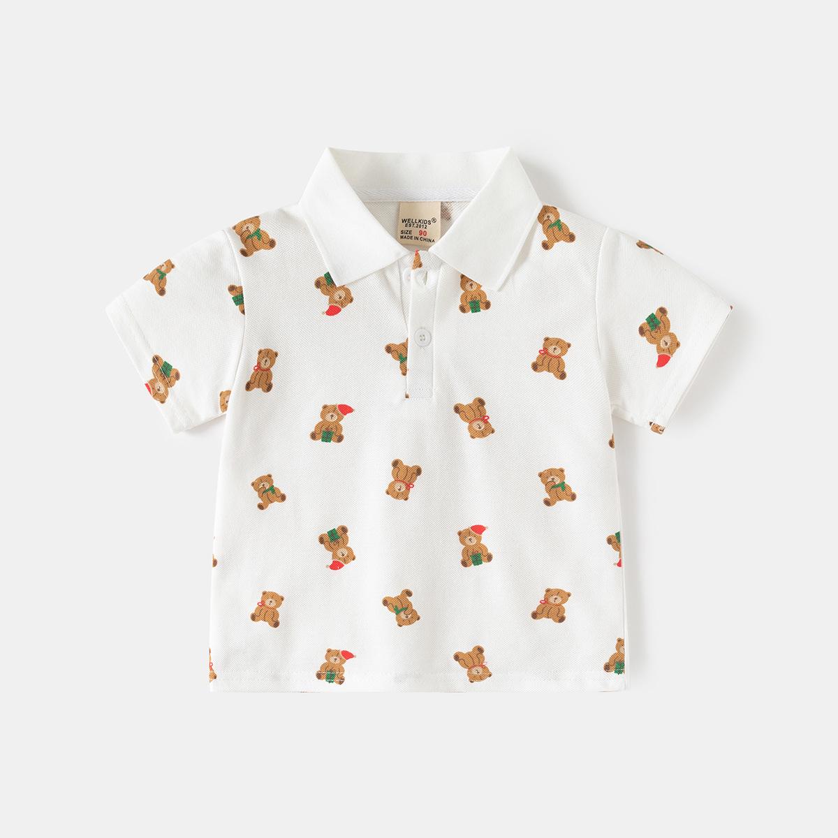 Boys Short Sleeve Polo Shirt with Bear Print Summer New 2026 Toddler Kids Casual Tops Button Down Collar 90cm грязно-белый
Boys Short Sleeve Polo Shirt with Bear Print Summer New 2026 Toddler Kids Casual Tops Button Down Collar 90cm грязно-белый