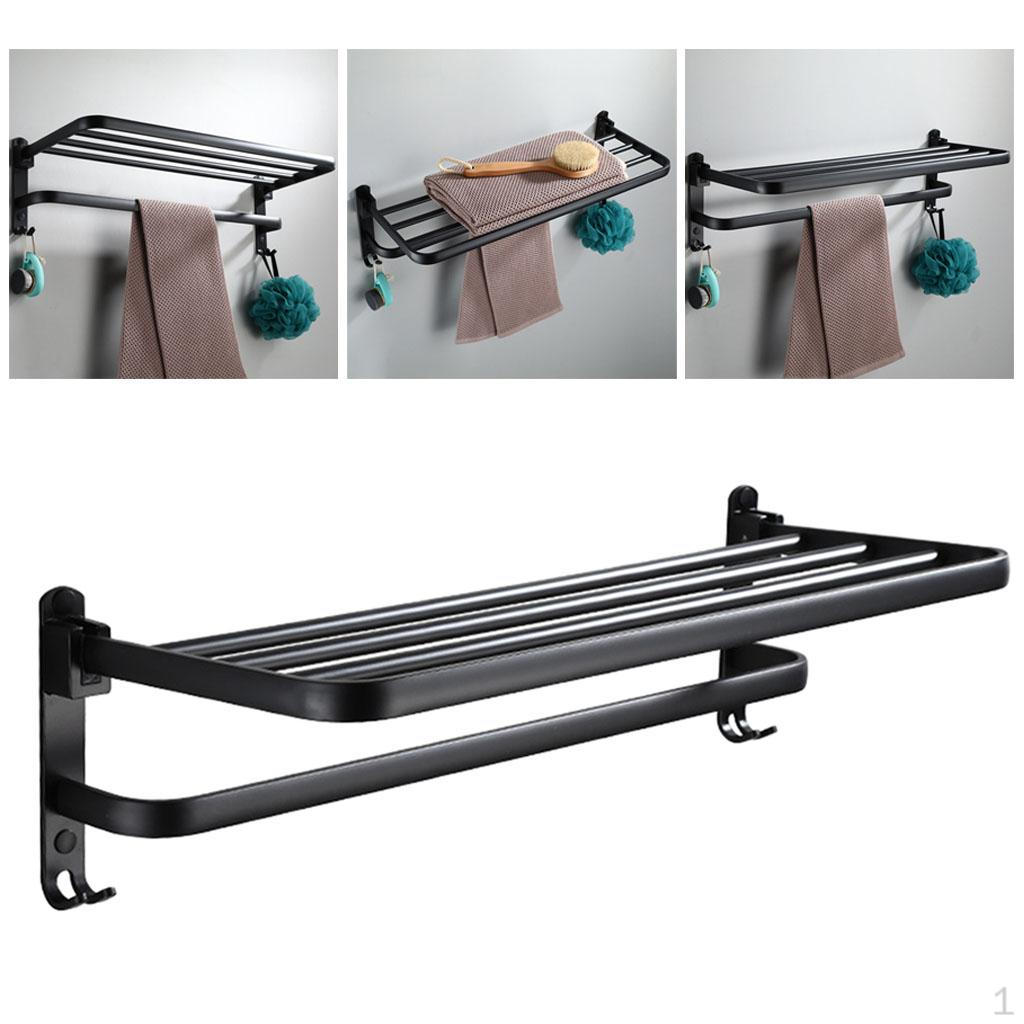 Bathroom Towel Rack Holder ed w/ Bar with Hooks Anti-Rust Hotel Organizer Hanger 39cm
Bathroom Towel Rack Holder ed w/ Bar with Hooks Anti-Rust Hotel Organizer Hanger 39cm