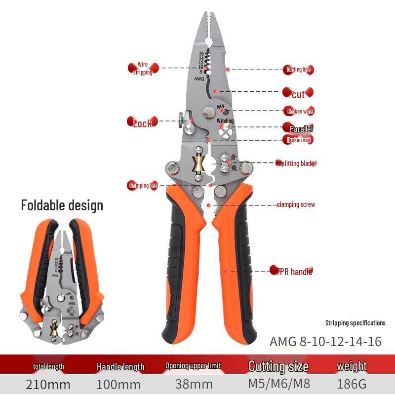 12-in-1 Premium Folding Universal Wire Stripper & Multi-Tool for Electricians
12-in-1 Premium Folding Universal Wire Stripper & Multi-Tool for Electricians